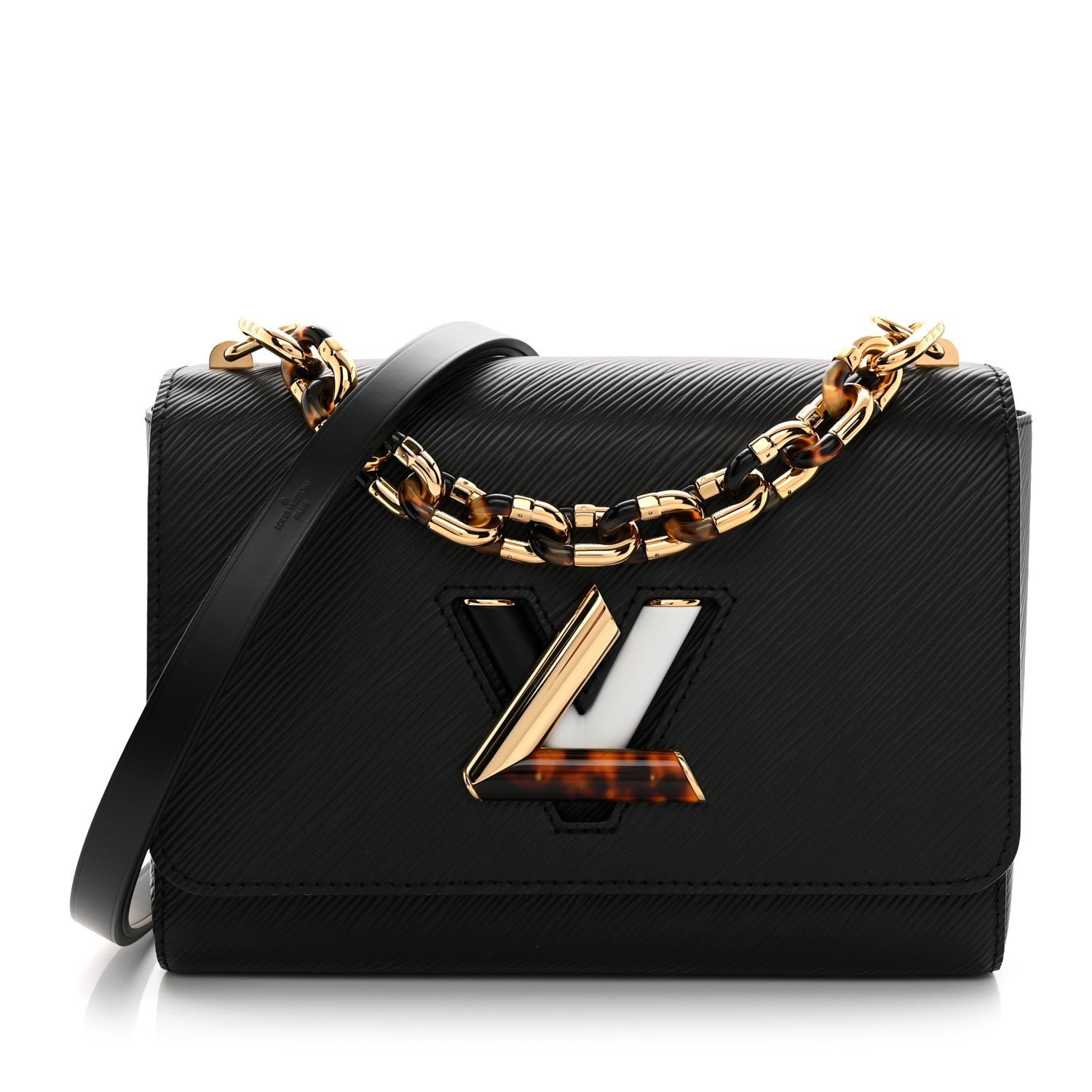 Louis Vuitton Epi Tortoiseshell Twist Shoulder Bag MM Black