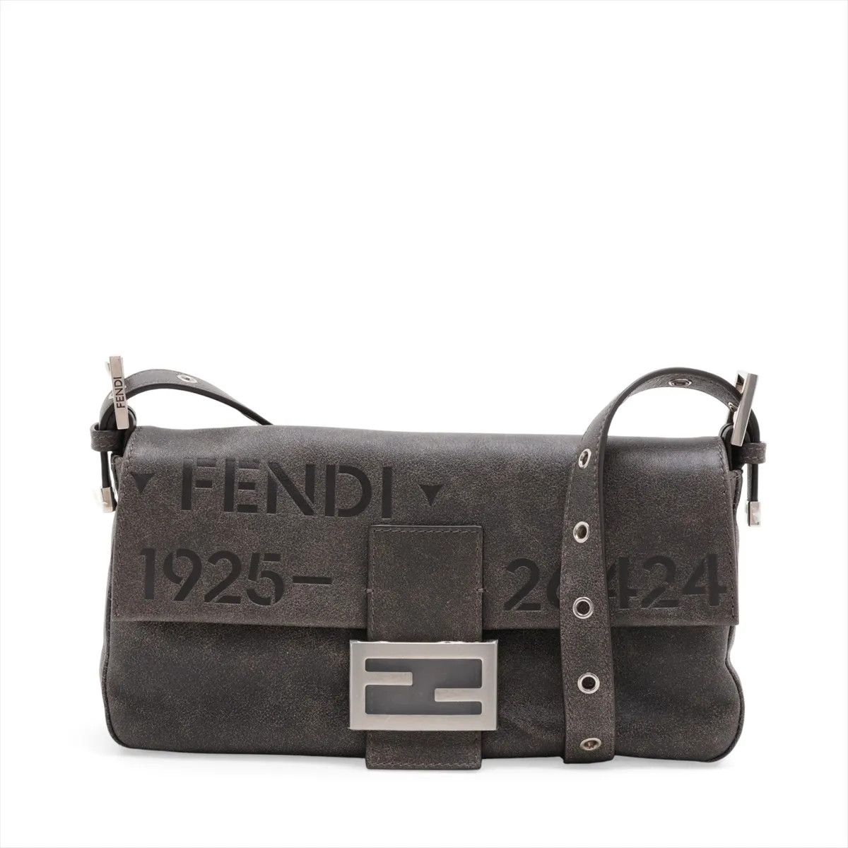 Fendi Mamma Baguette 8BR850 Leather Shoulder bag Black