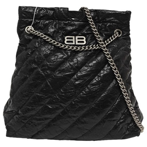 Crush leather handbag