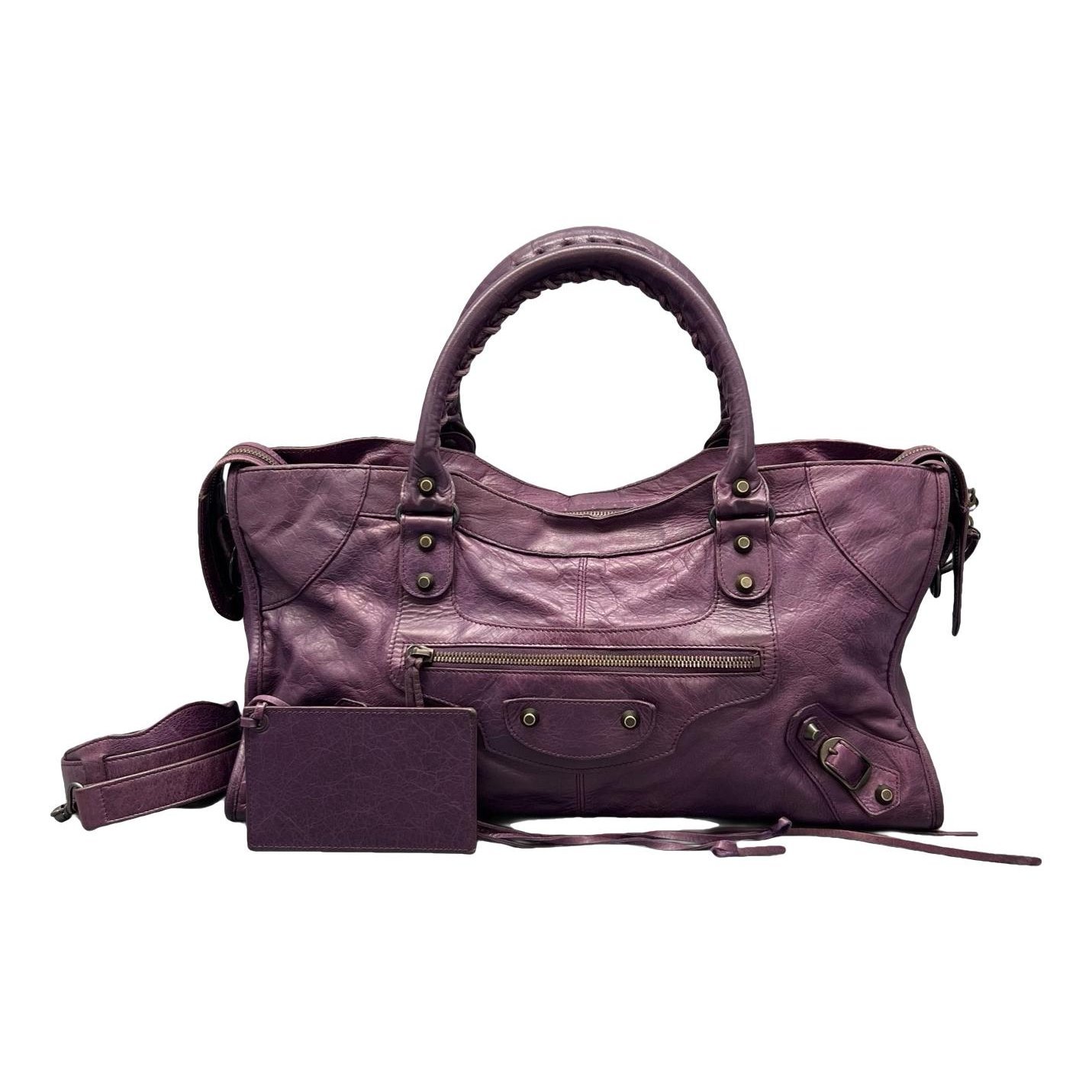 City leather handbag