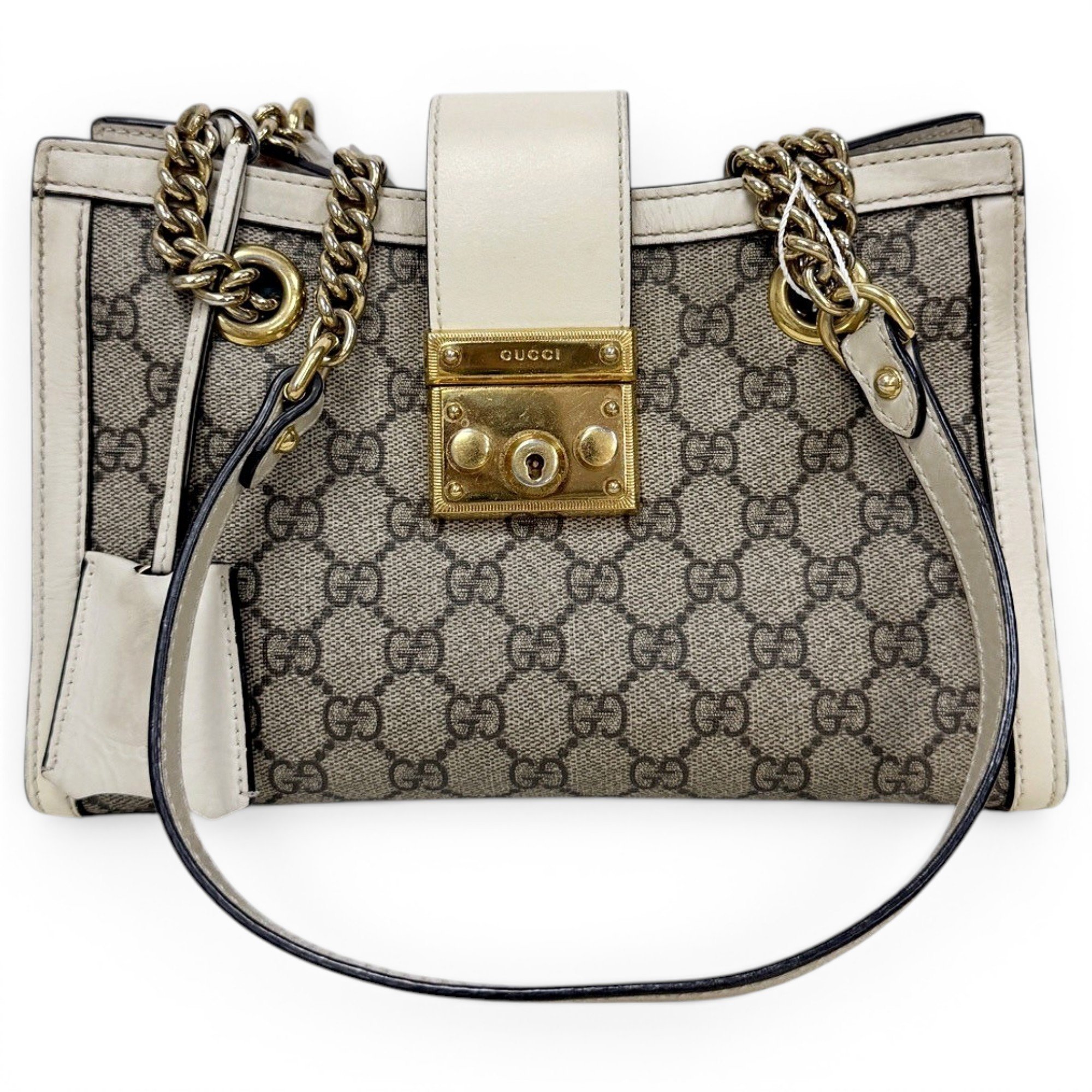 Padlock leather handbag