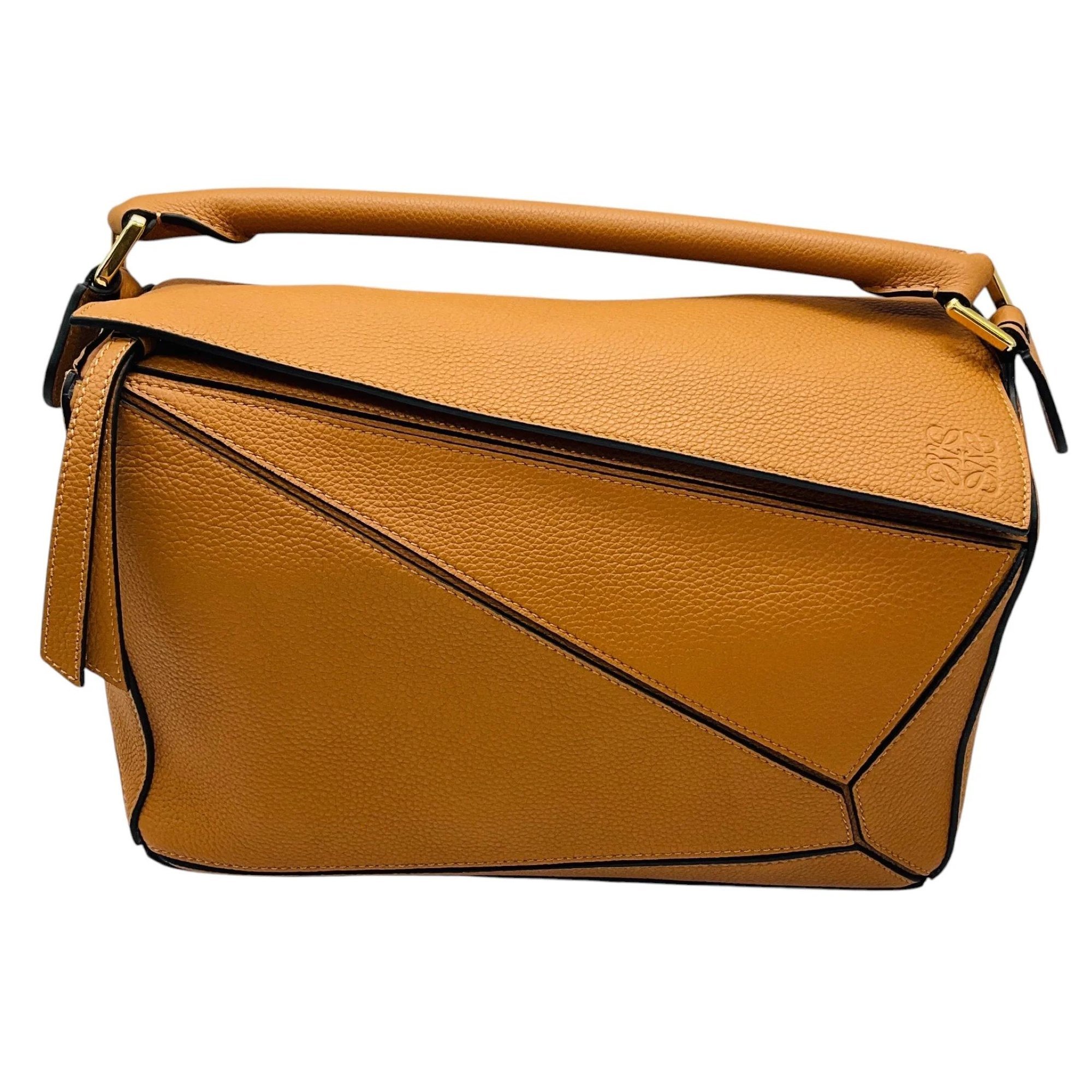 Puzzle leather handbag
