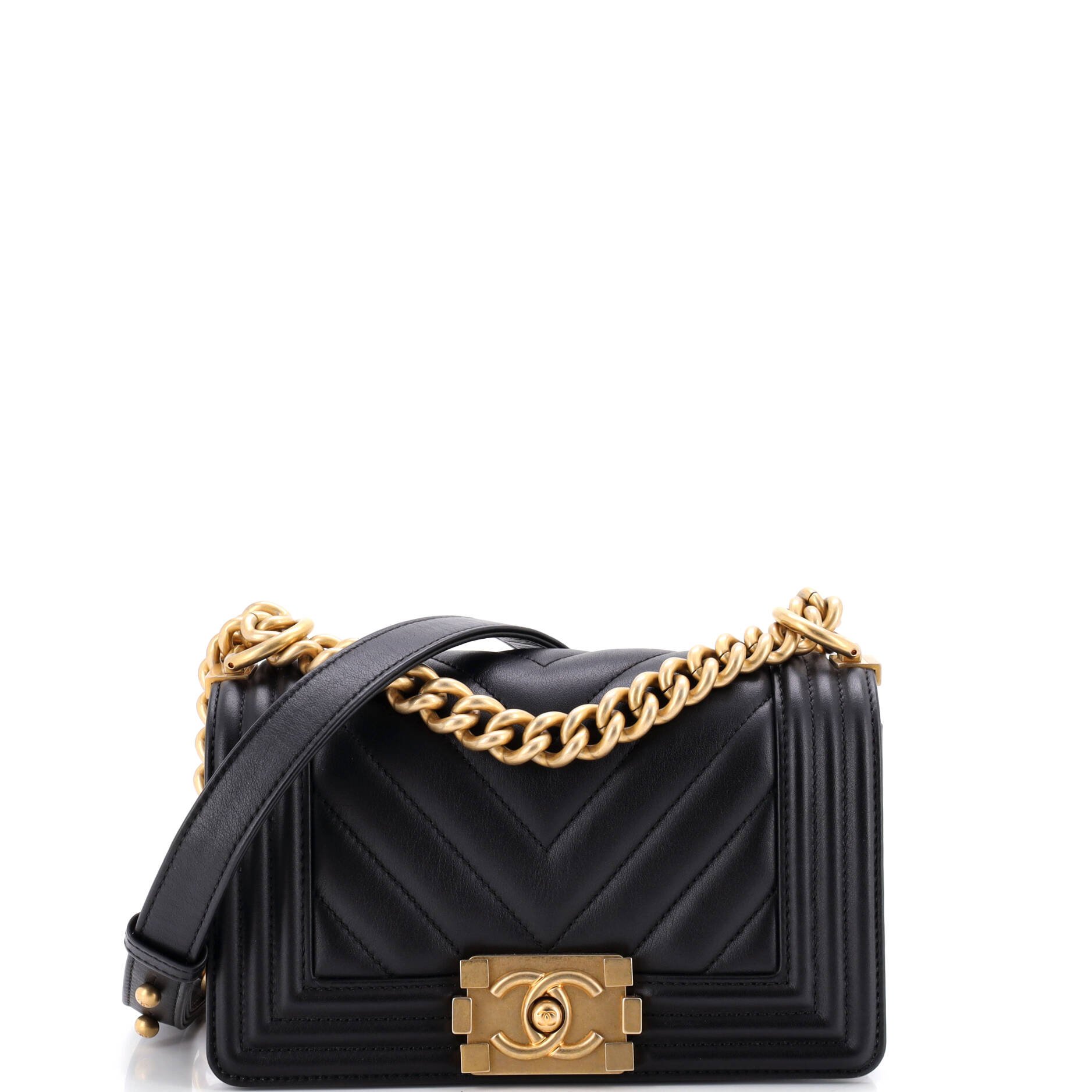 Boy Flap Bag Chevron Lambskin Small