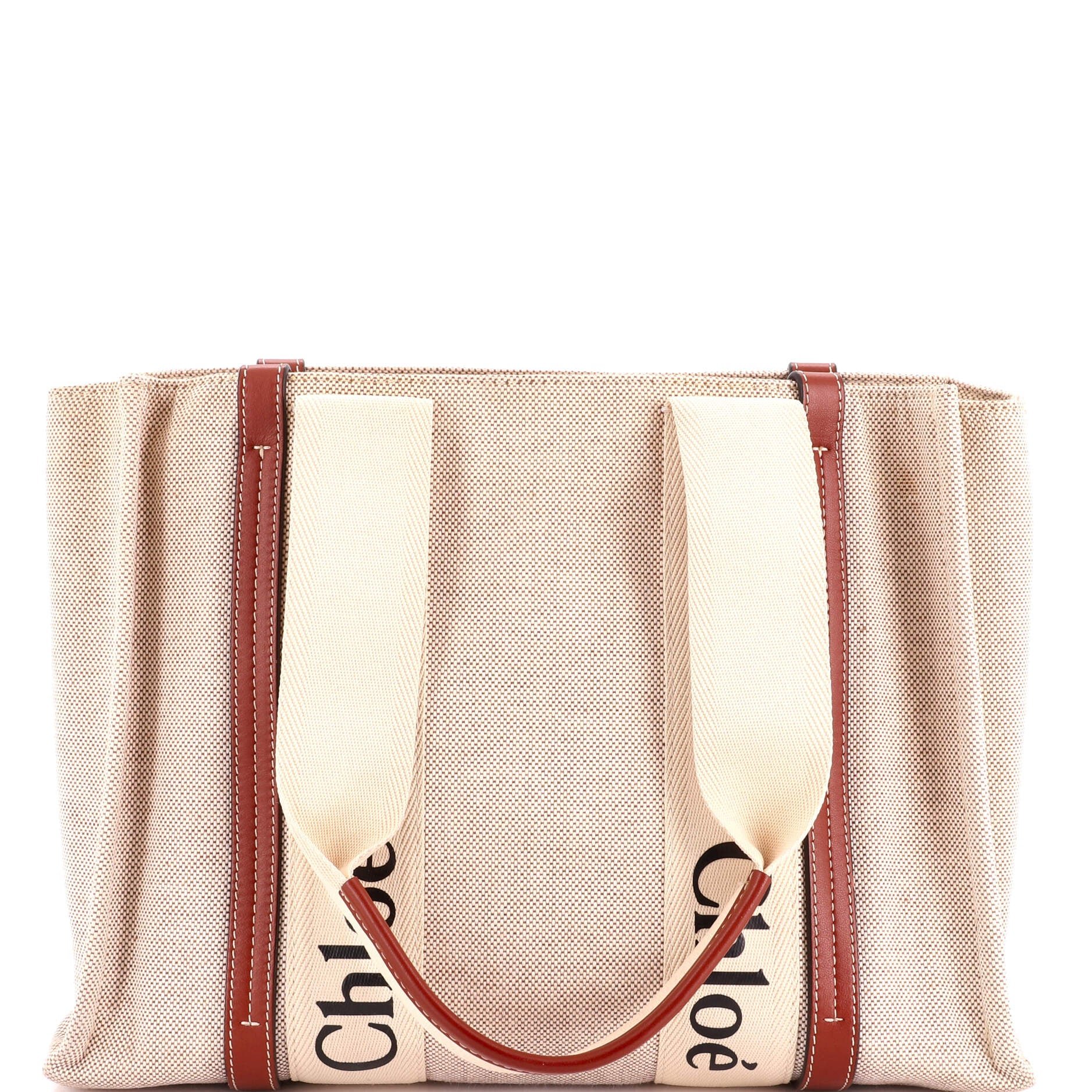 Woody Tote Canvas with Leather Medium