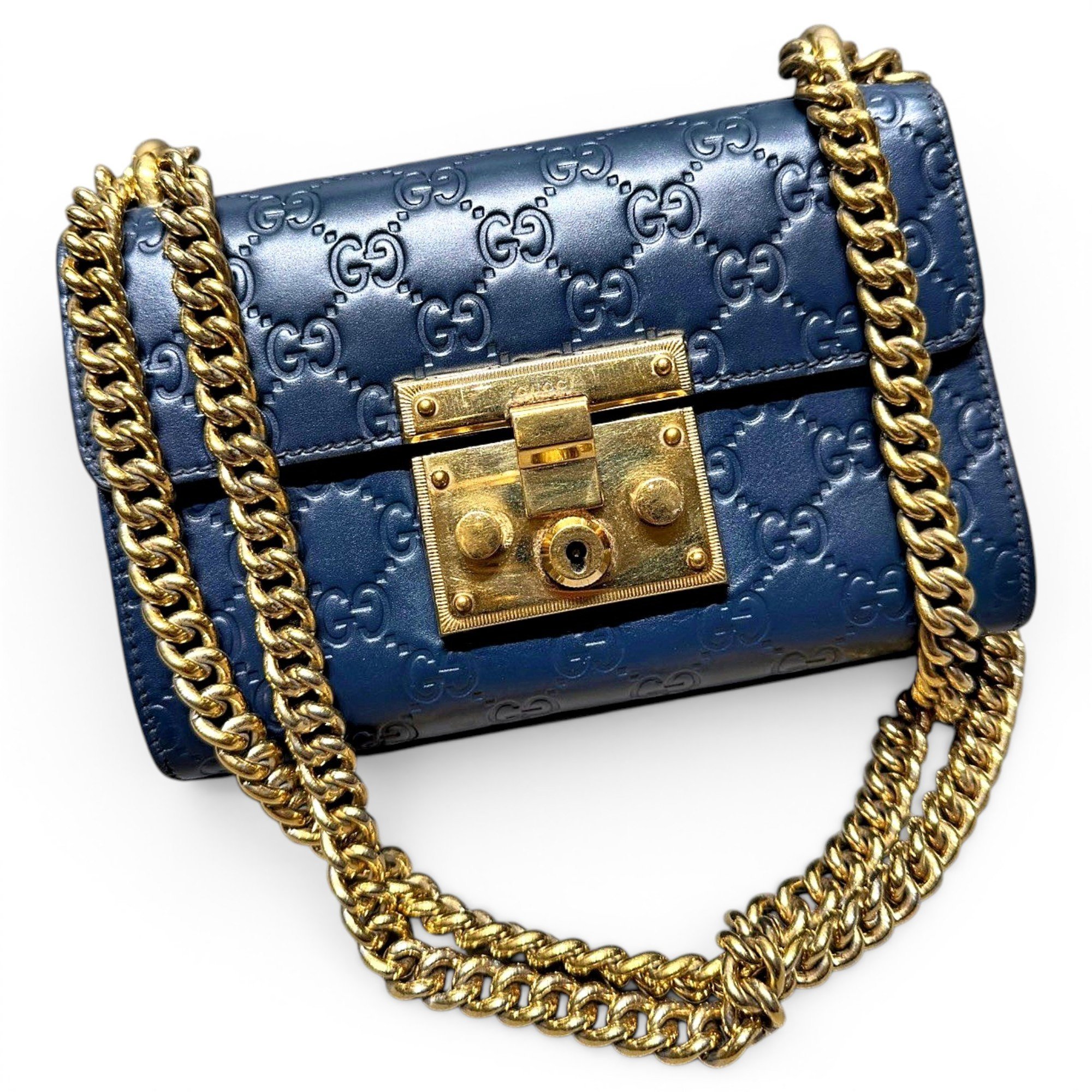 Padlock leather handbag