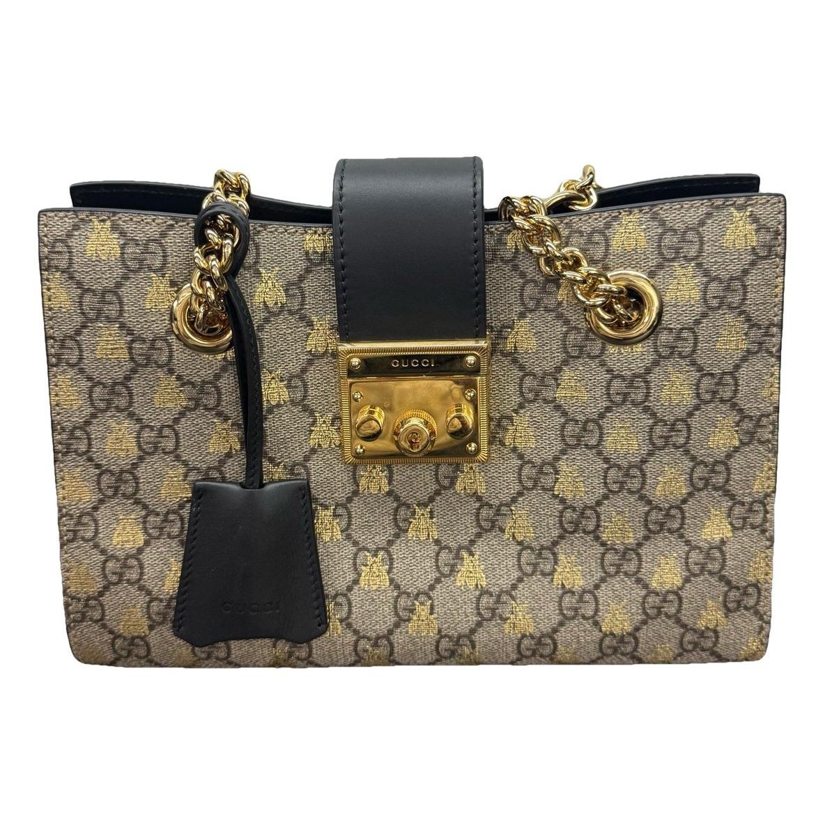 Padlock leather handbag
