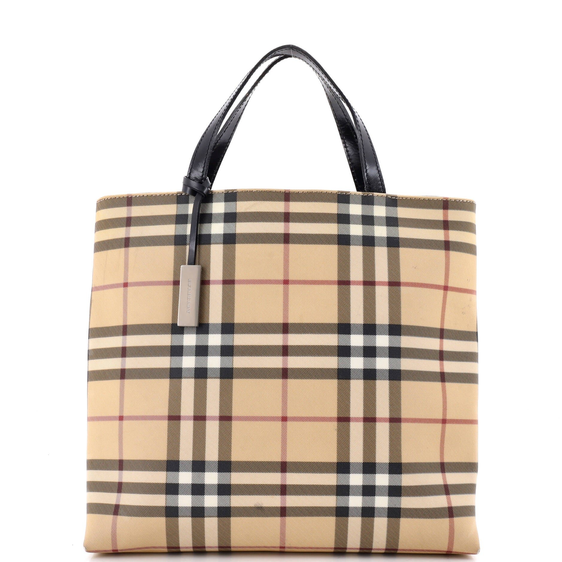 Open Tote Nova Check Coated Canvas