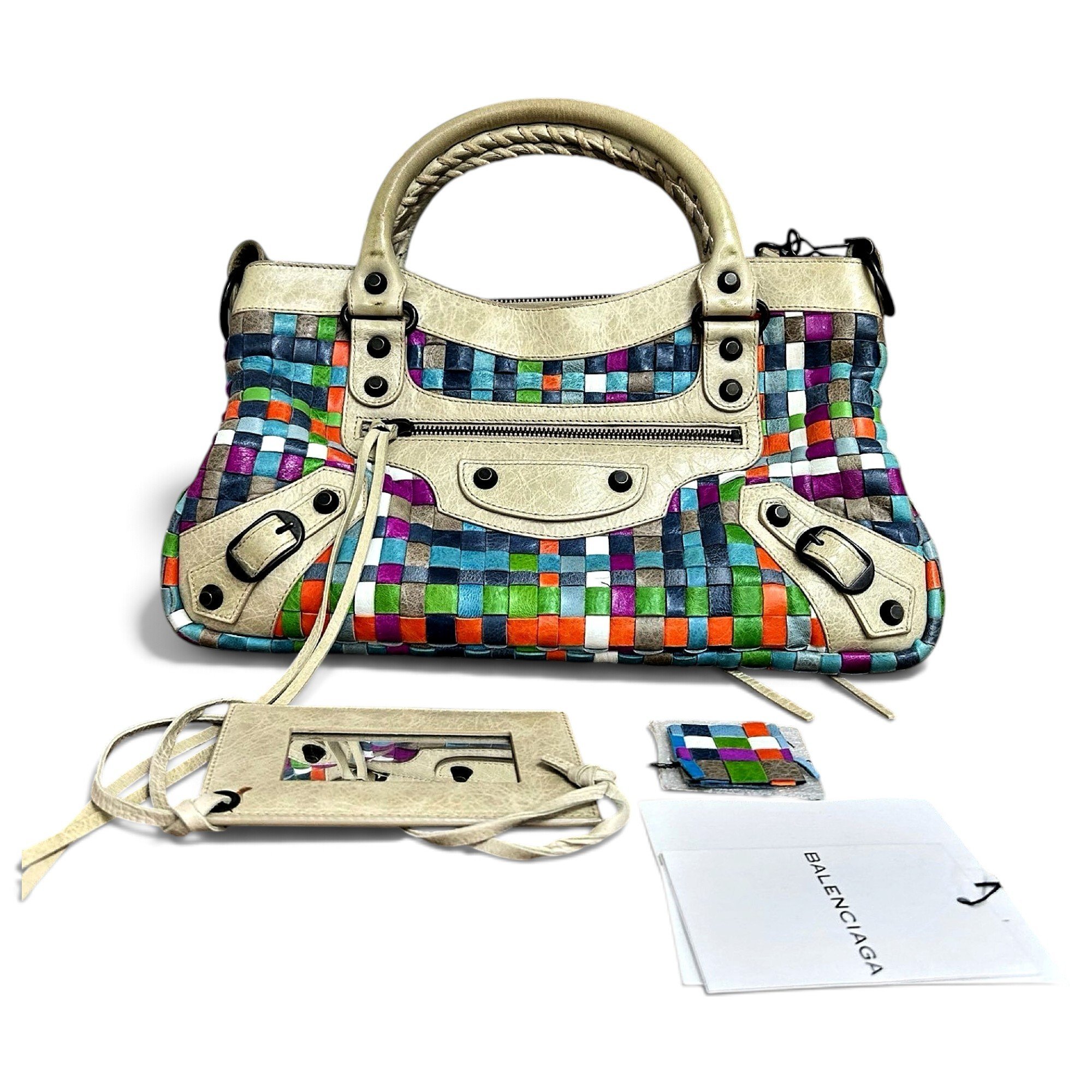 City leather handbag