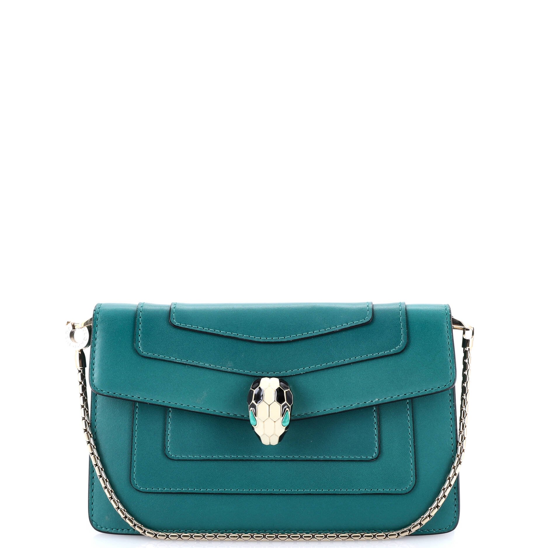 Bvlgari Serpenti Forever Chain Clutch Leather Mini