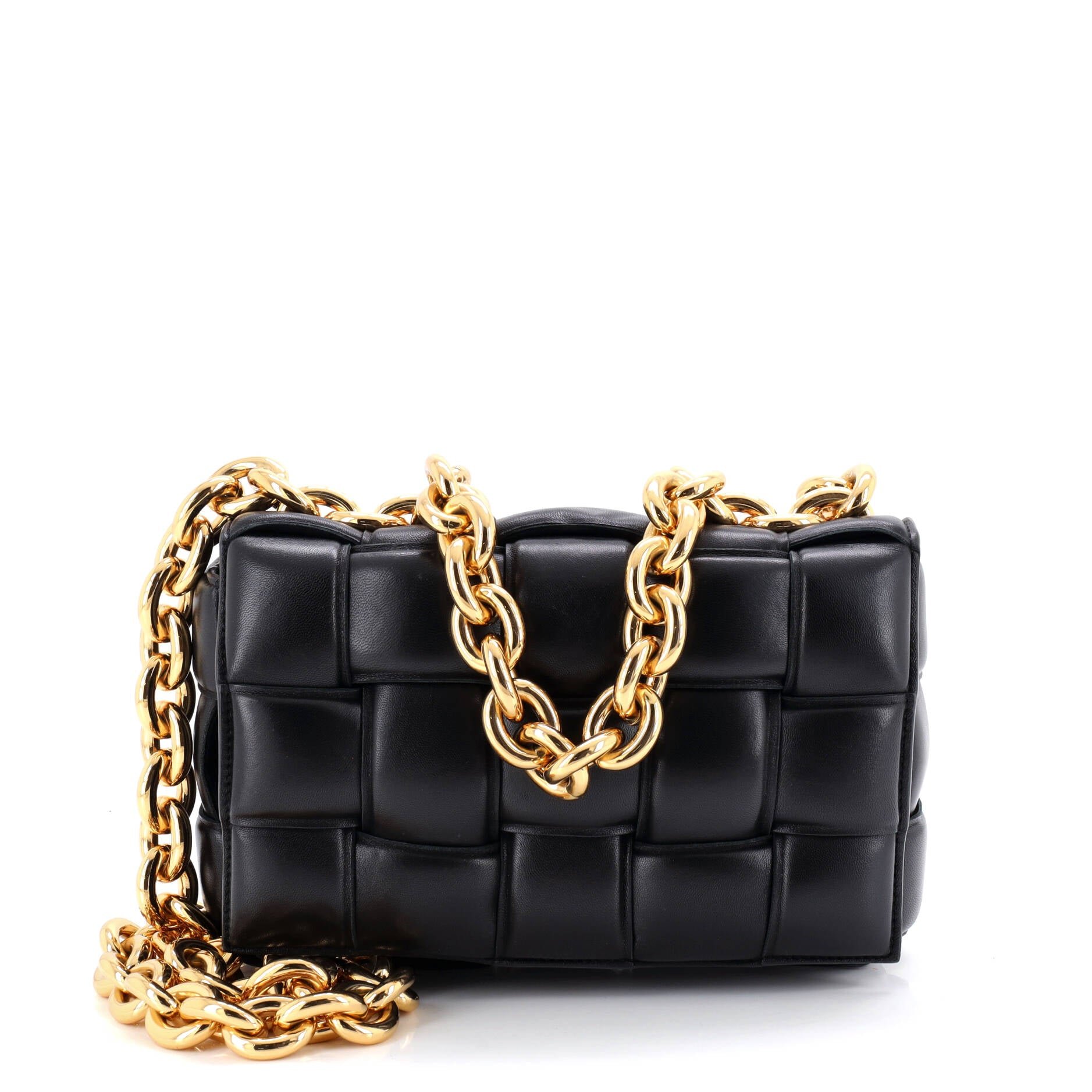 Bottega Veneta Cassette Chain Crossbody Bag Padded Maxi Intrecciato Leather