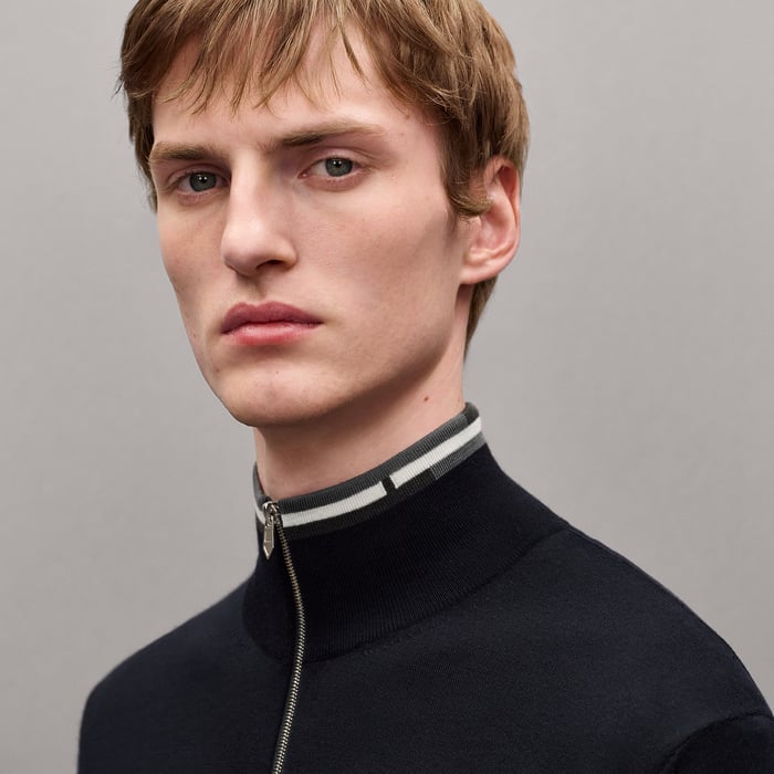 Marine "Rayures & Twist" Zipped Jacket
