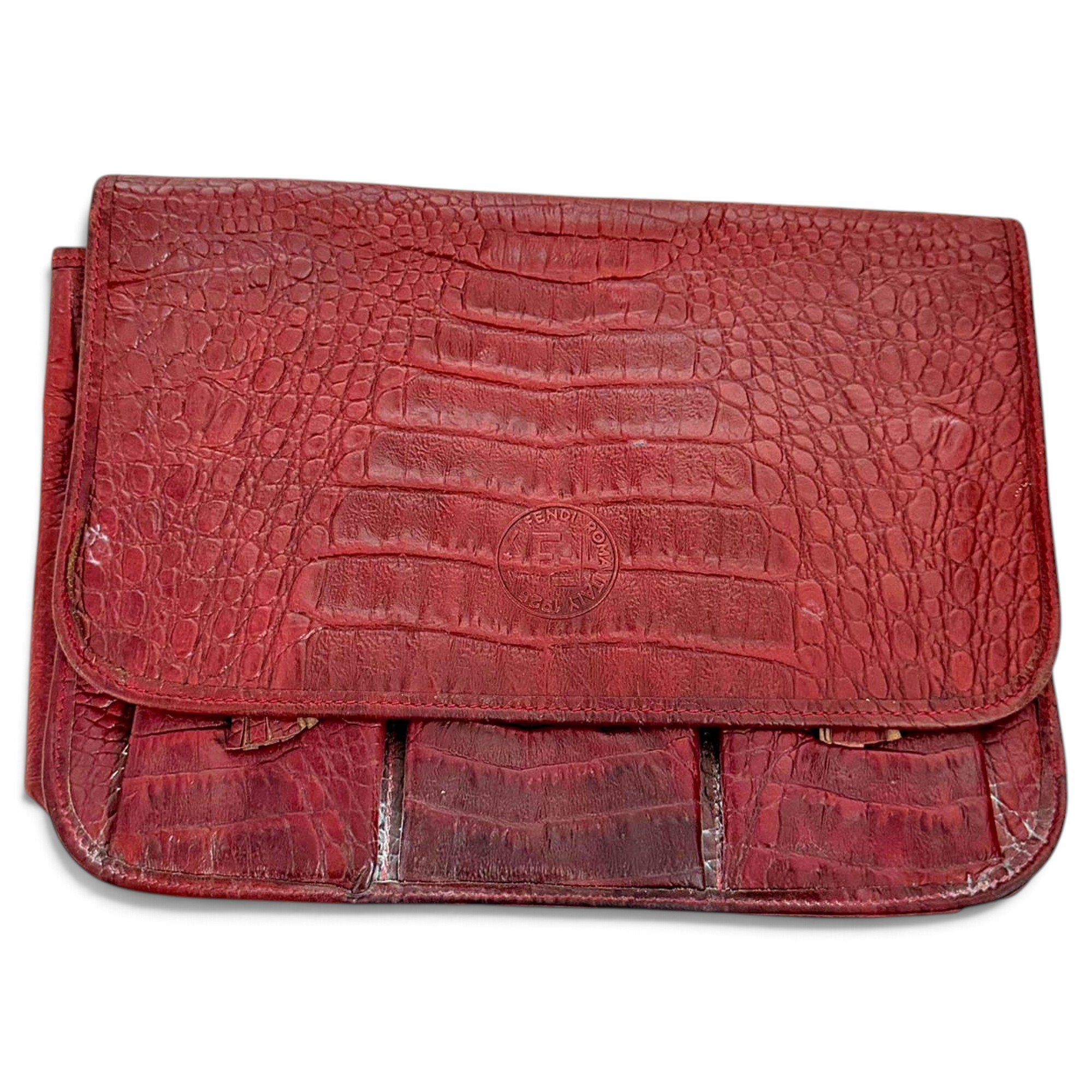 Double F leather clutch bag