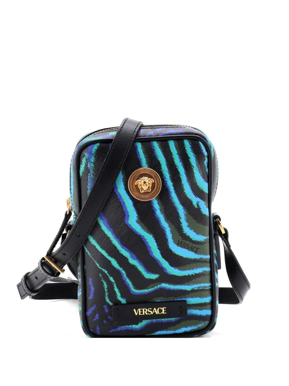 Medusa Biggie Pouch Printed Leather Micro crossbody bag