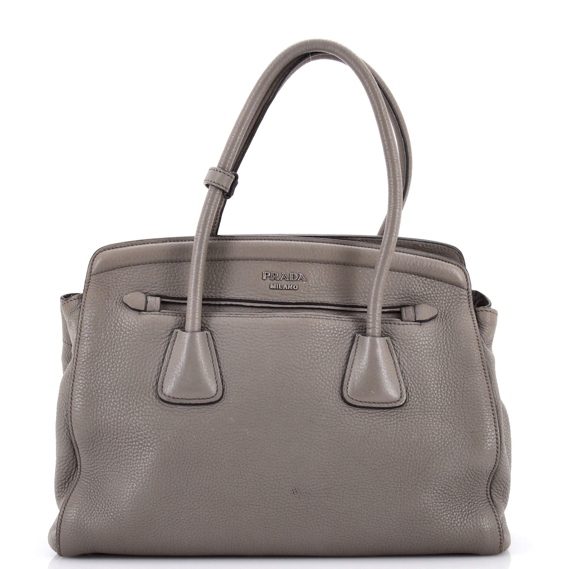 Prada Cuir Frame Convertible Tote Vitello Daino Large