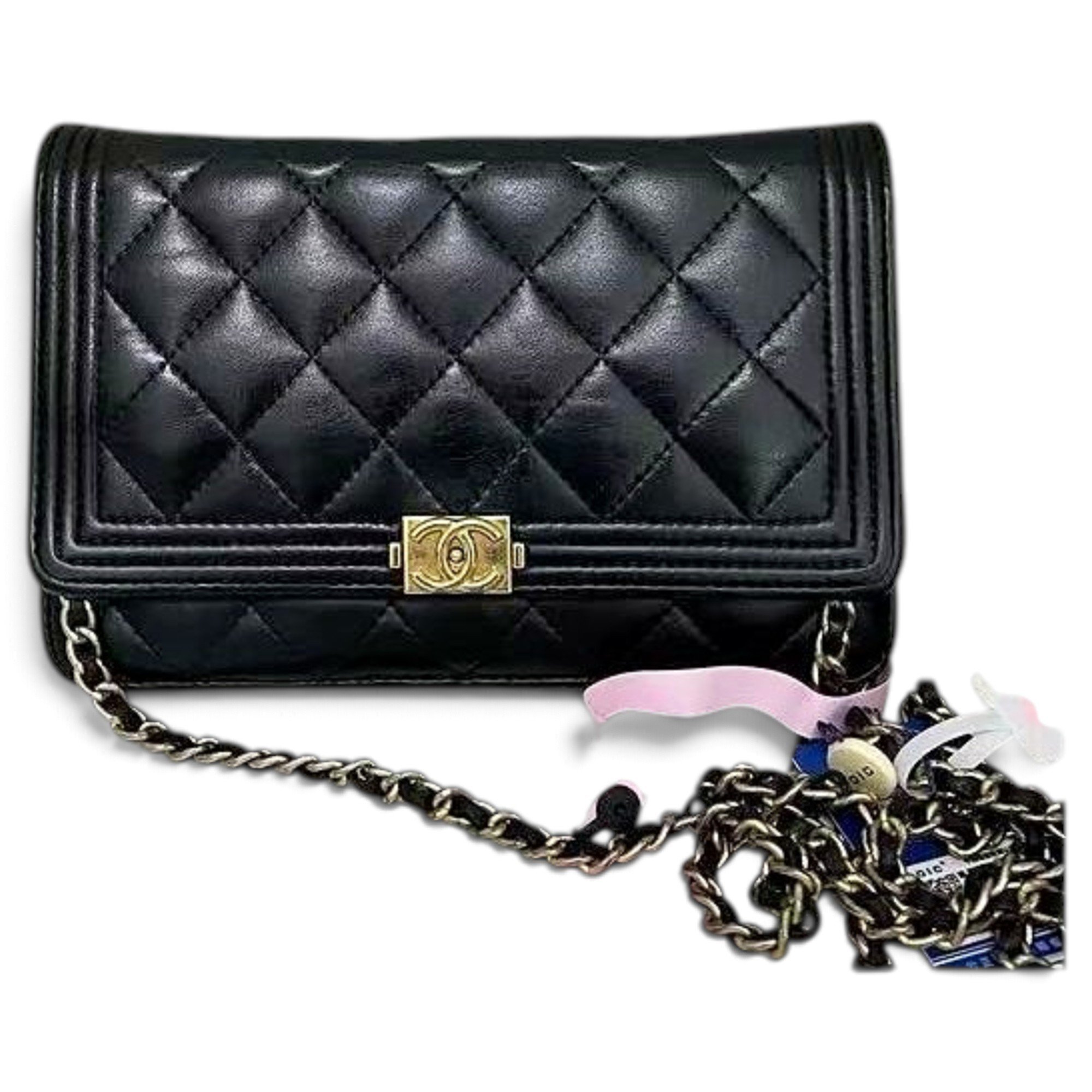 Wallet On Chain Boy Half Flap leather crossbody bag