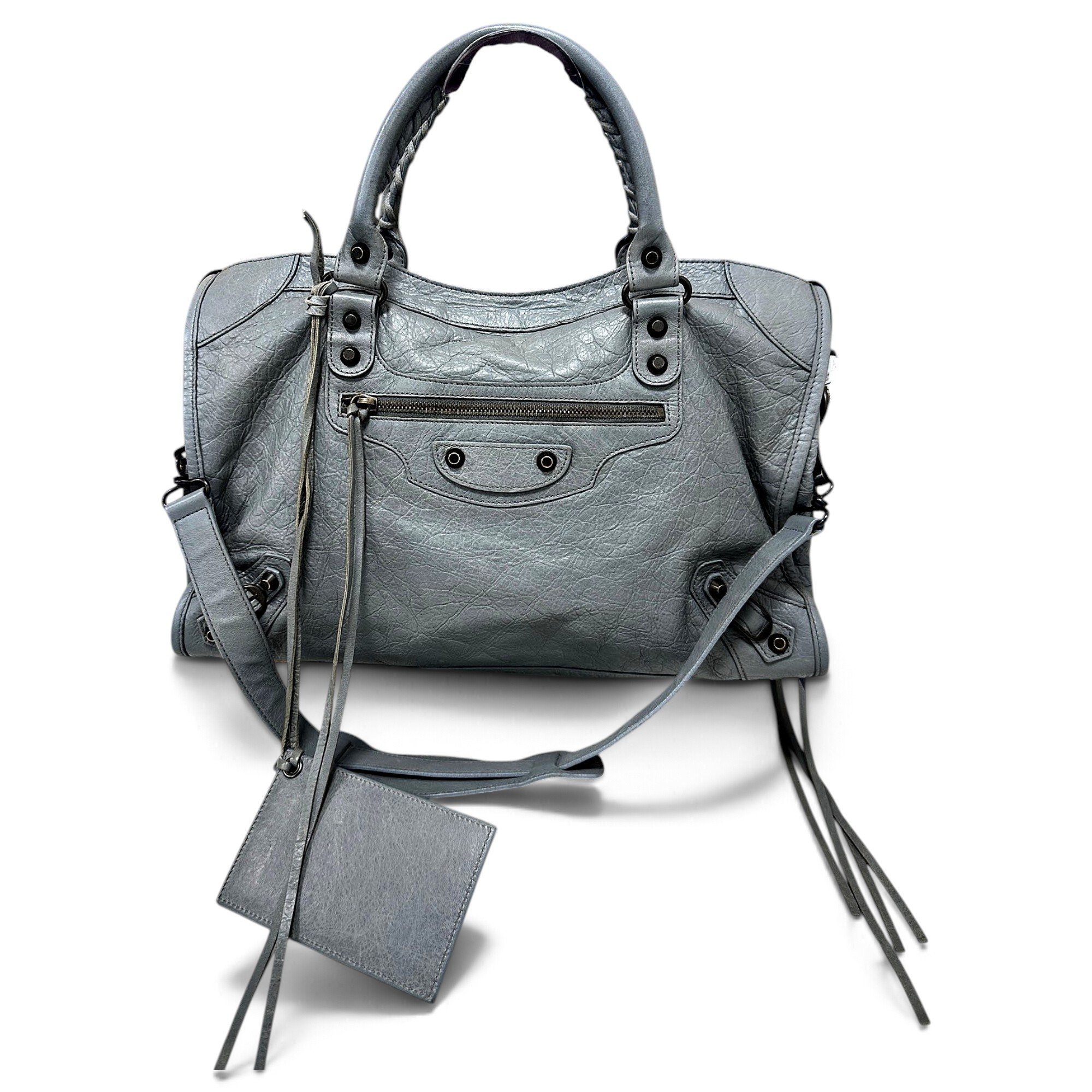 City leather handbag
