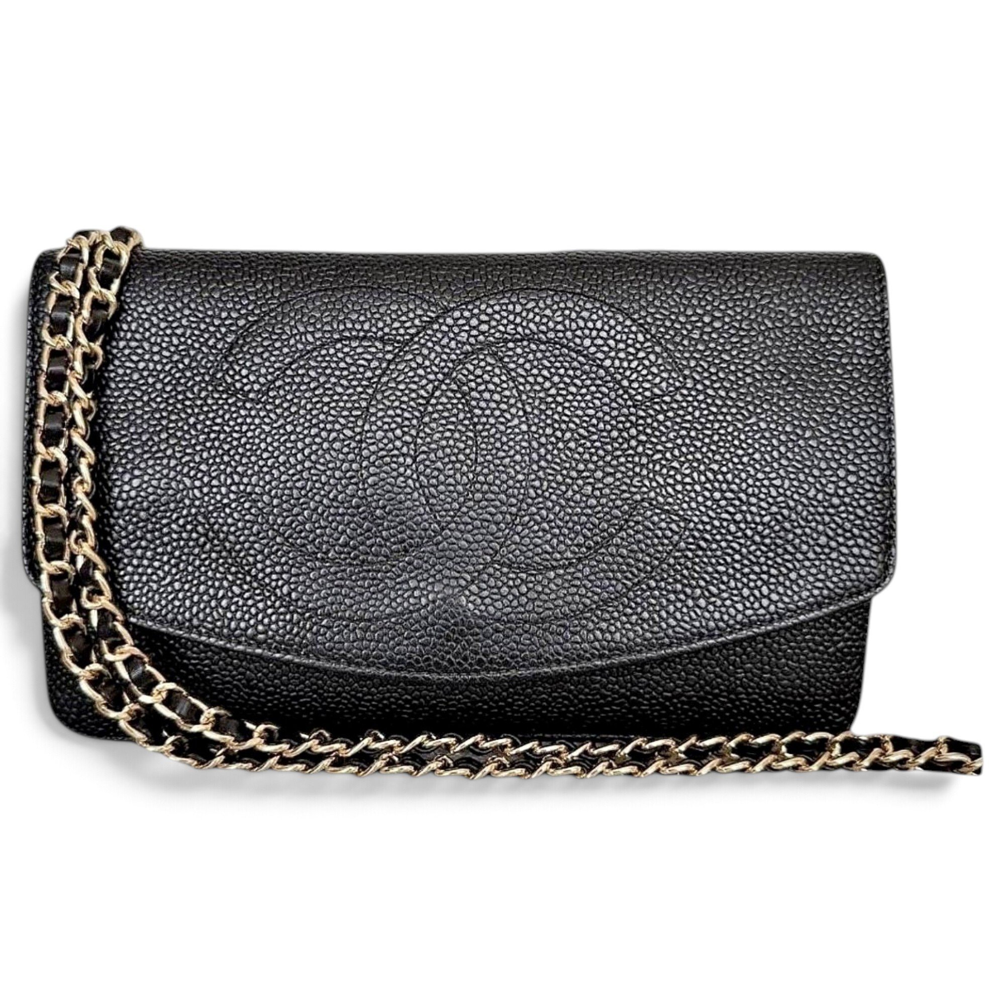 Wallet On Chain Double C leather crossbody bag