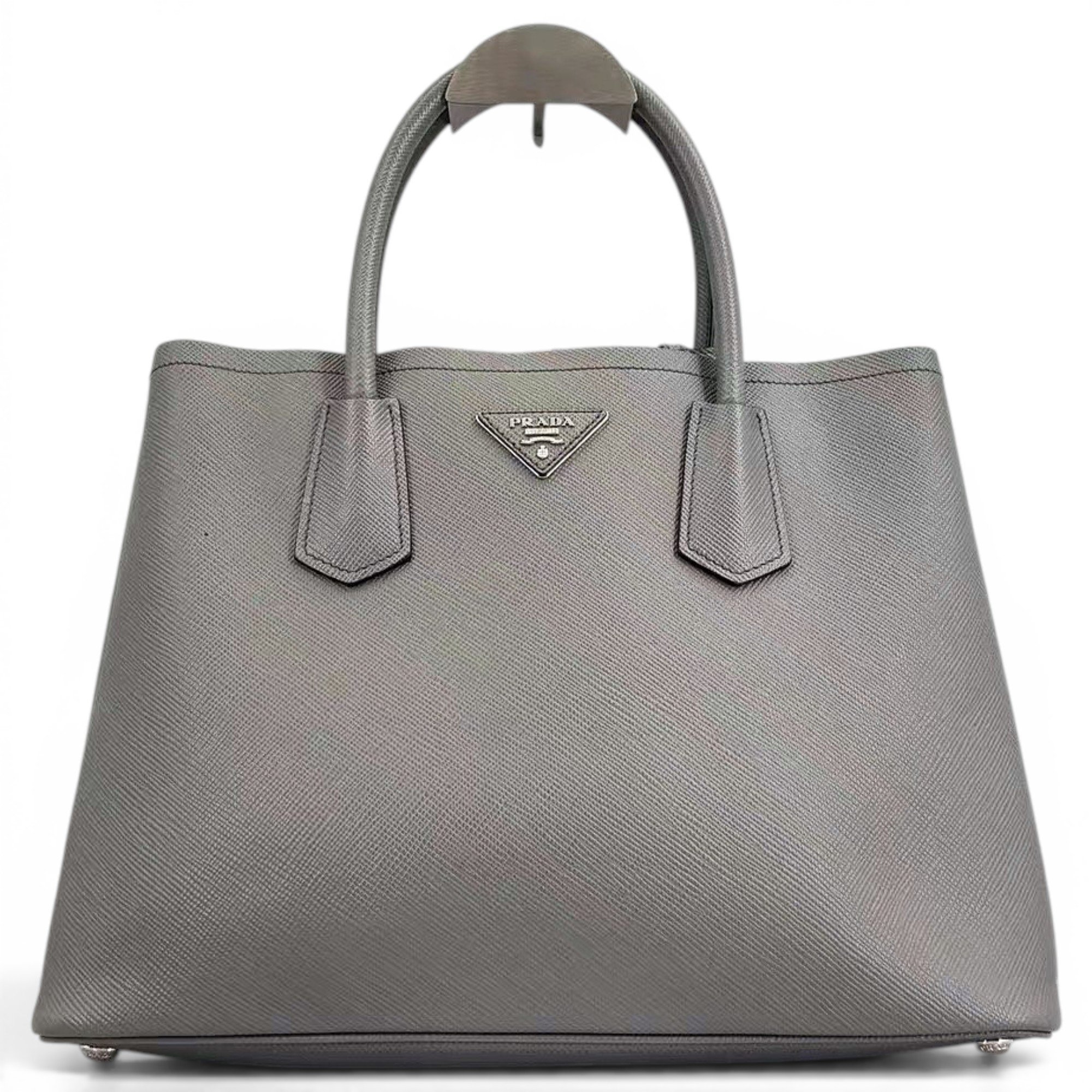 Double leather handbag