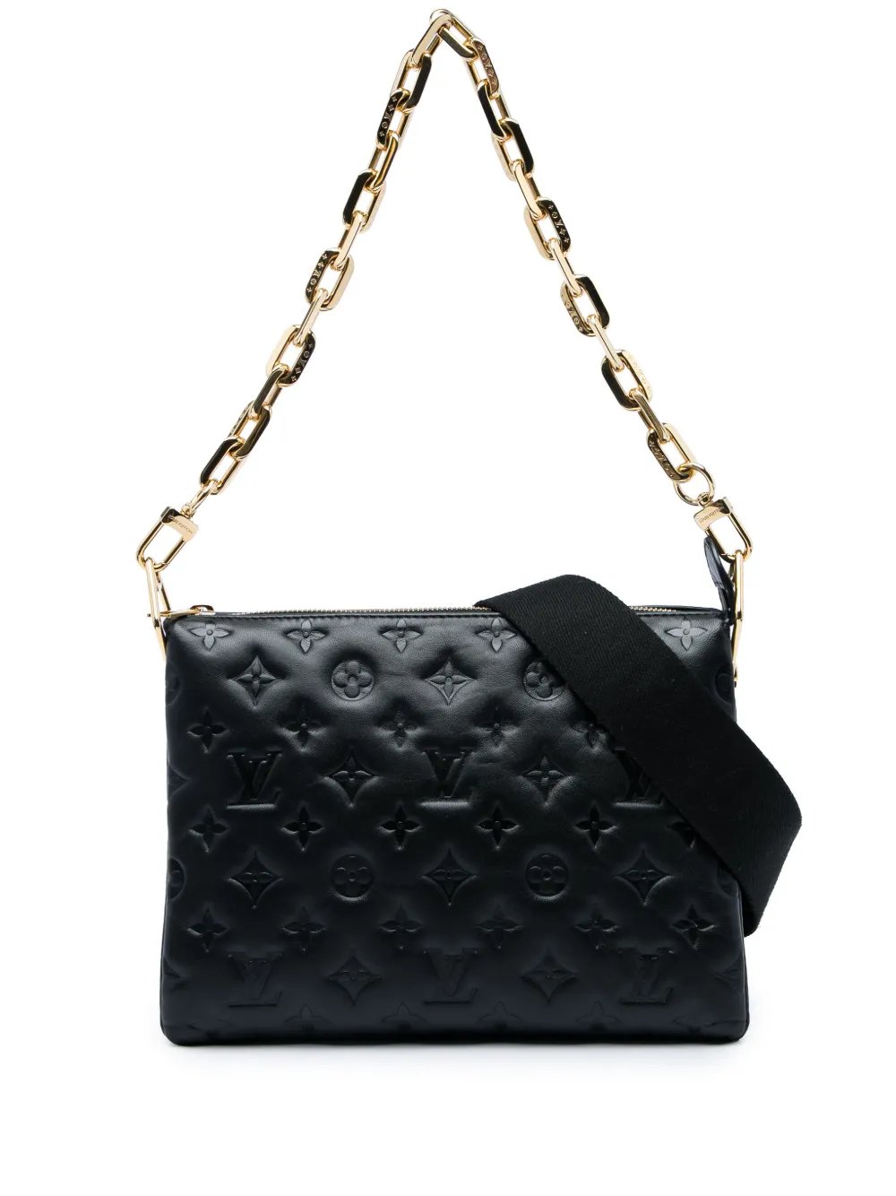 2021-2026 Monogram Embossed Puffy Lambskin Coussin PM satchel