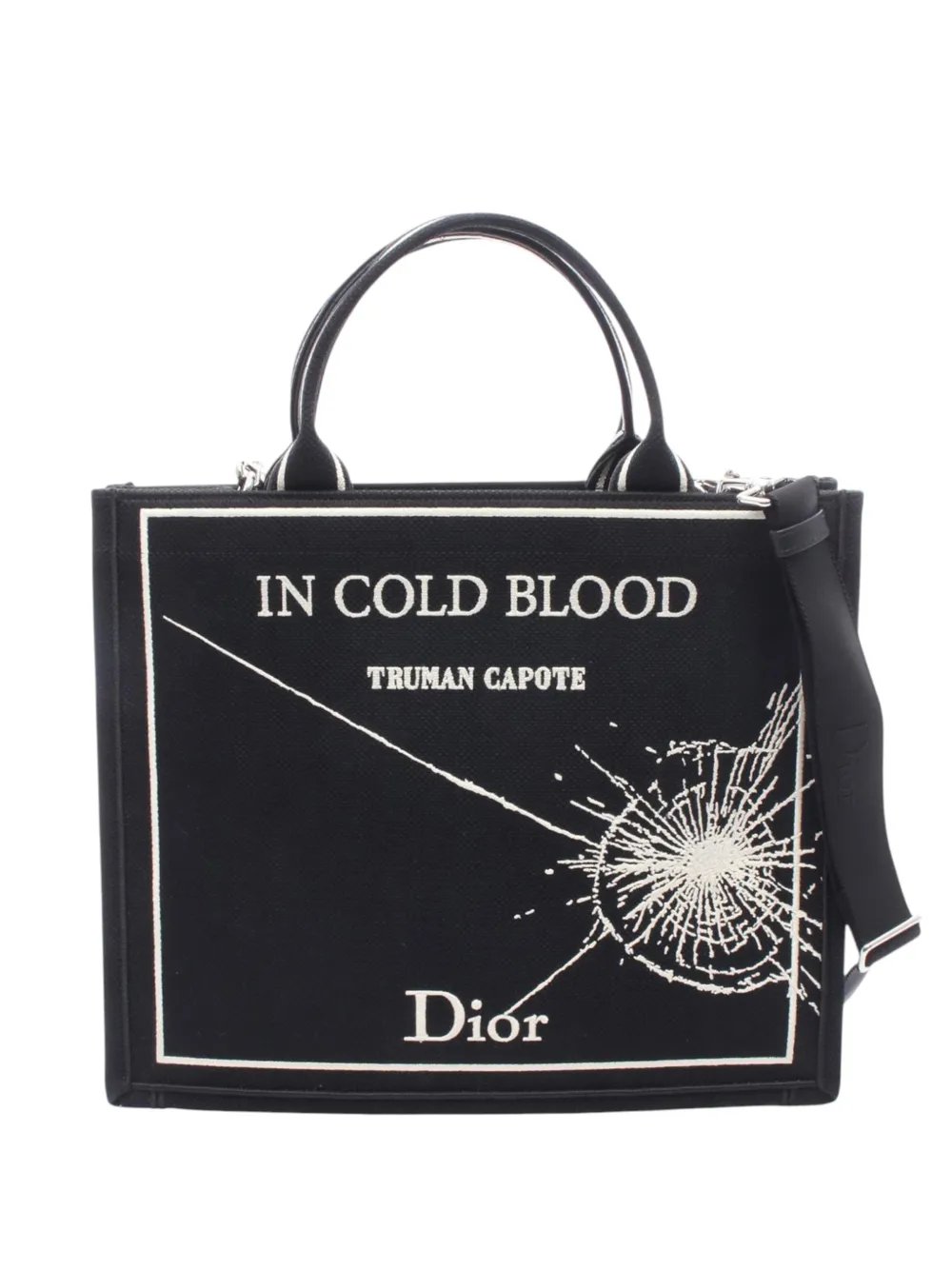 Dior 2025-2026 Medium Canvas Book Cover Embroidery Book Tote with Strap satchel