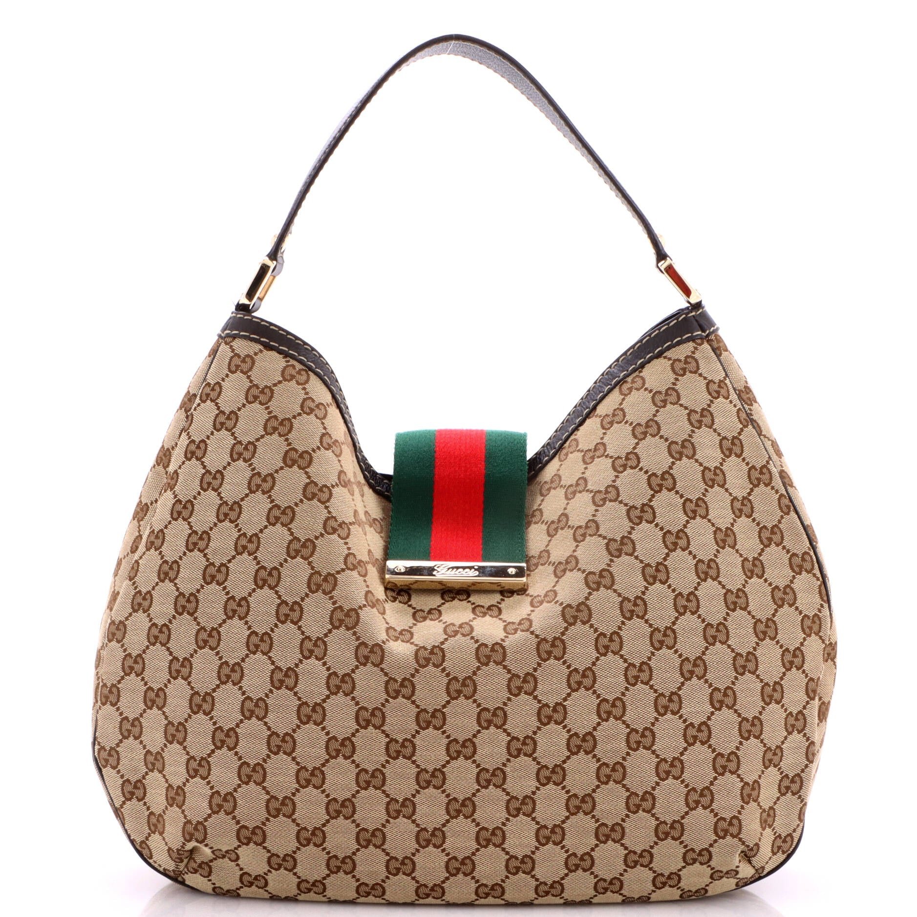 New Ladies Web Hobo GG Canvas Large