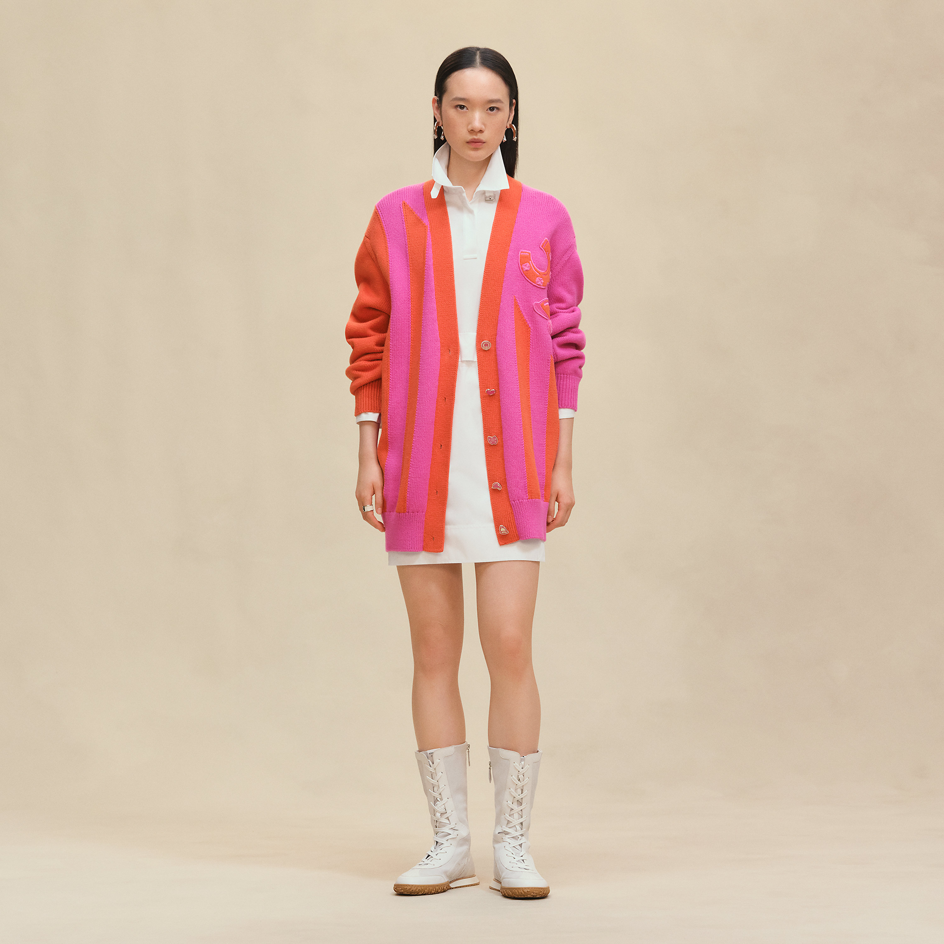 Long-sleeve long cardigan