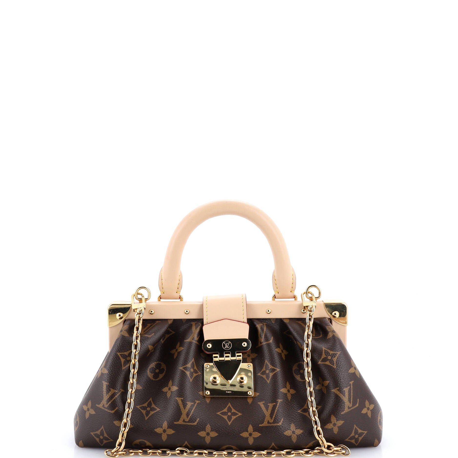 Louis Vuitton Monogram Top Handle Frame Clutch Monogram Canvas