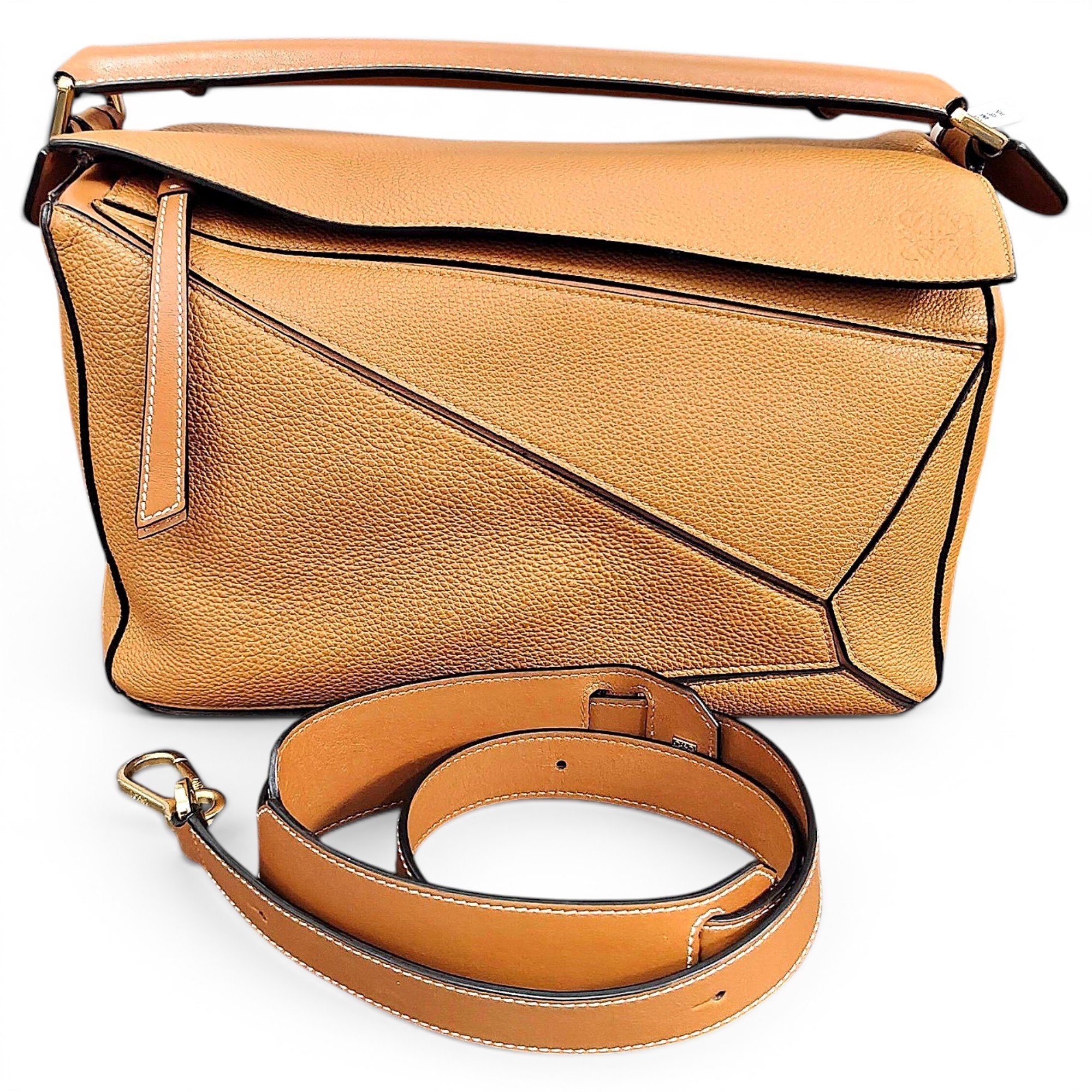 Puzzle leather handbag