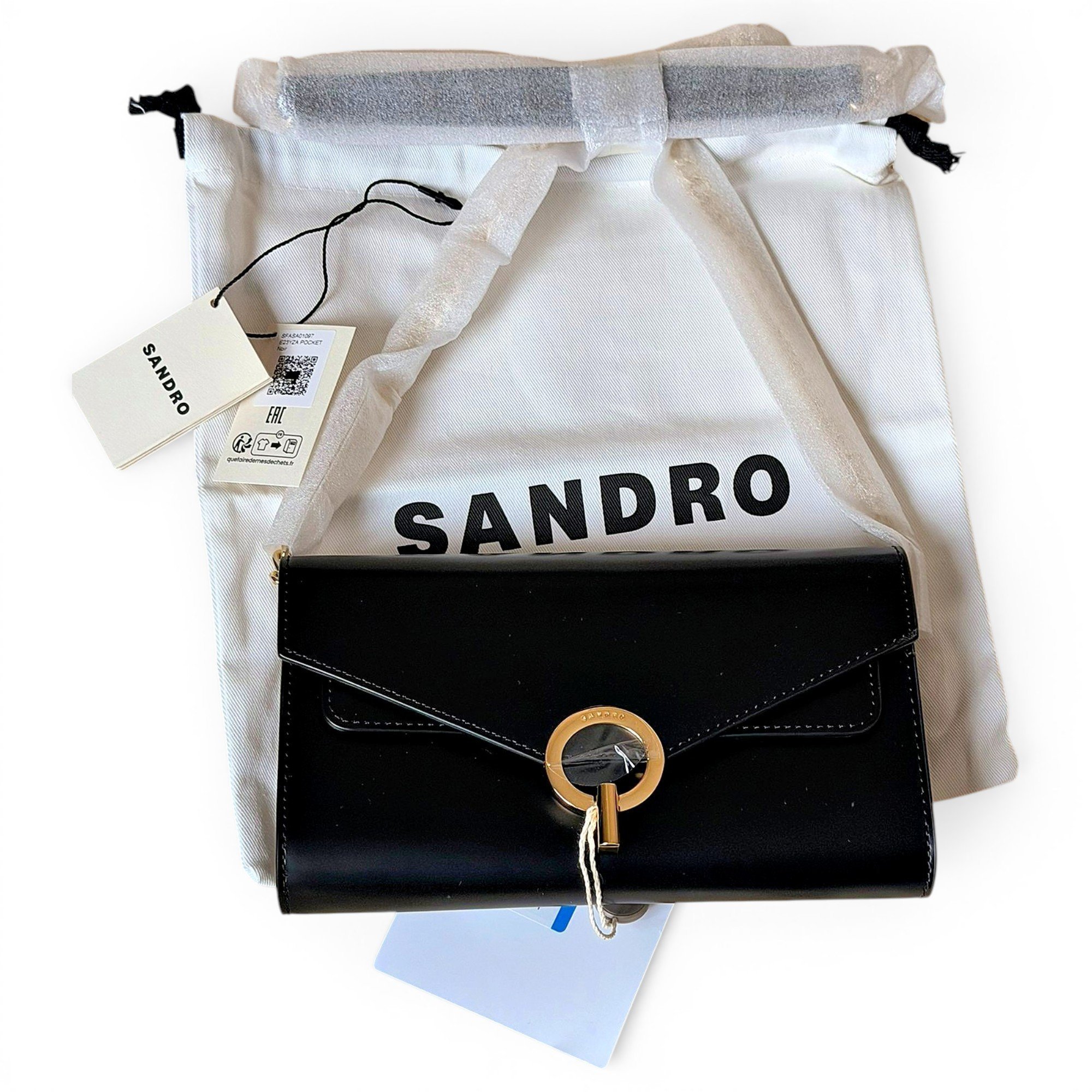 Yza leather clutch bag
