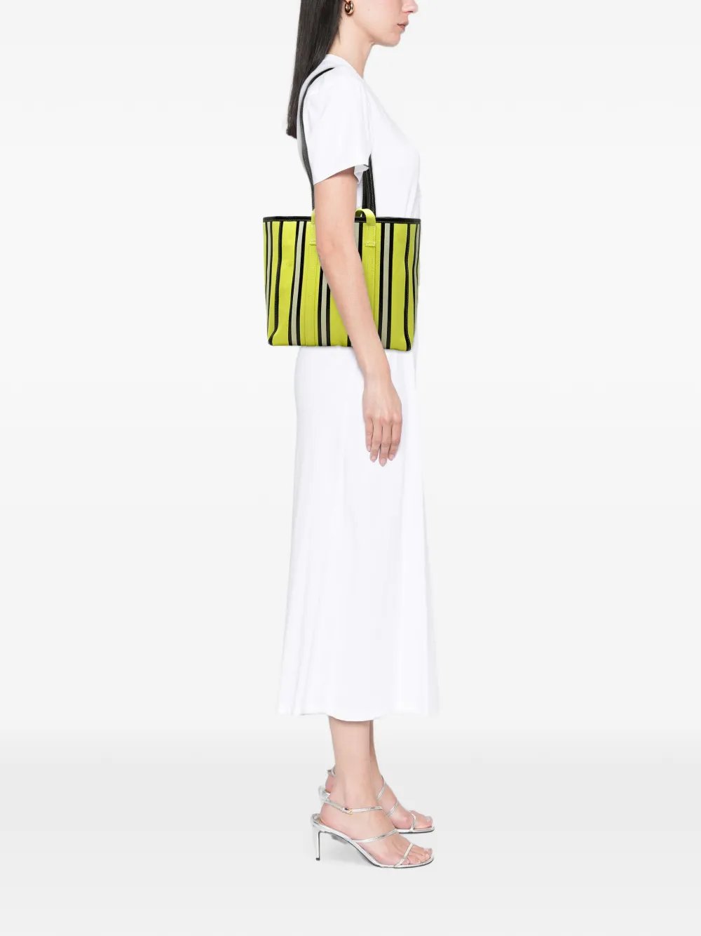 2021 Medium Lambskin Barbes East West Striped Shopper Tote satchel