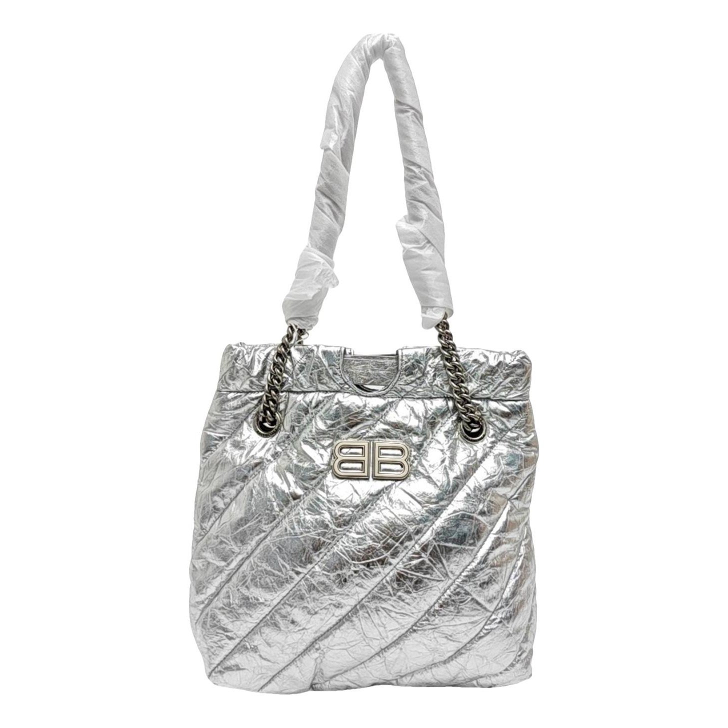 Crush leather handbag