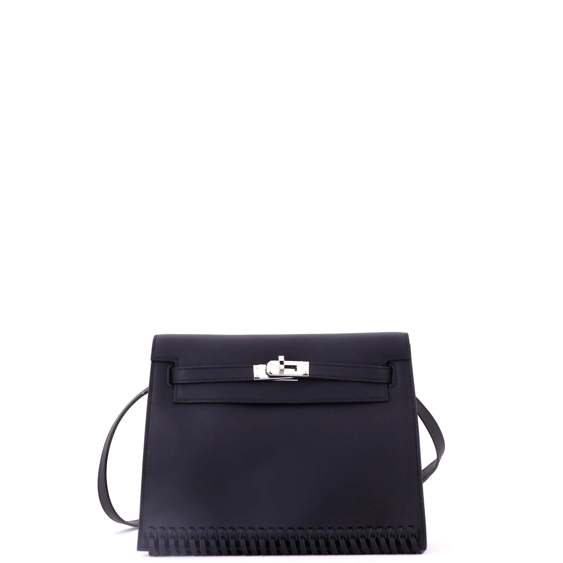 Hermes Kelly Handbag Black Swift Leather 2024