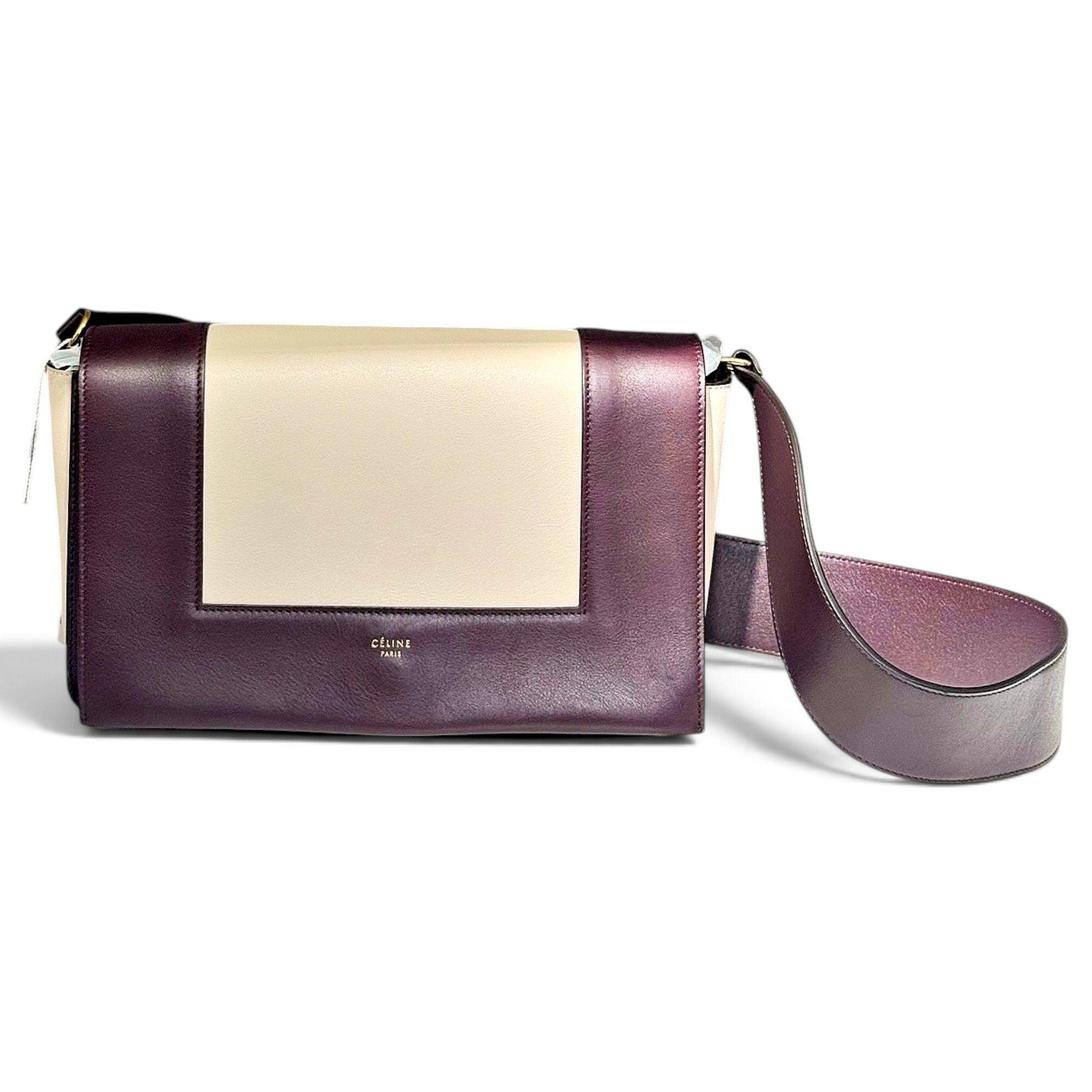 Frame leather handbag