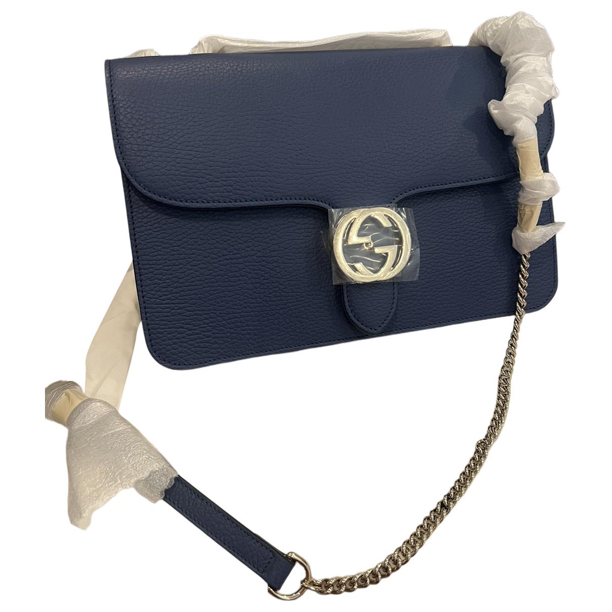 Interlocking leather handbag