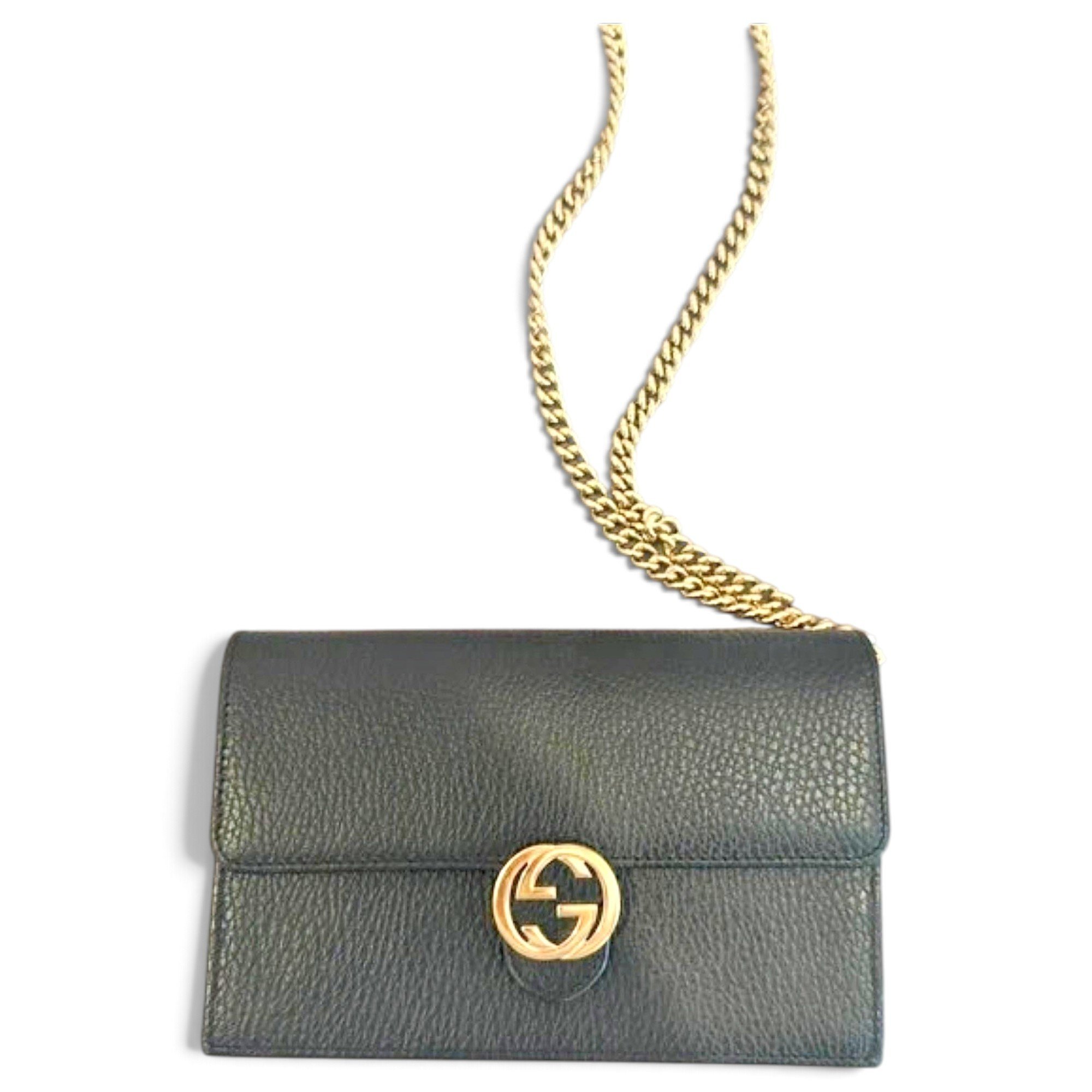 Interlocking leather crossbody bag