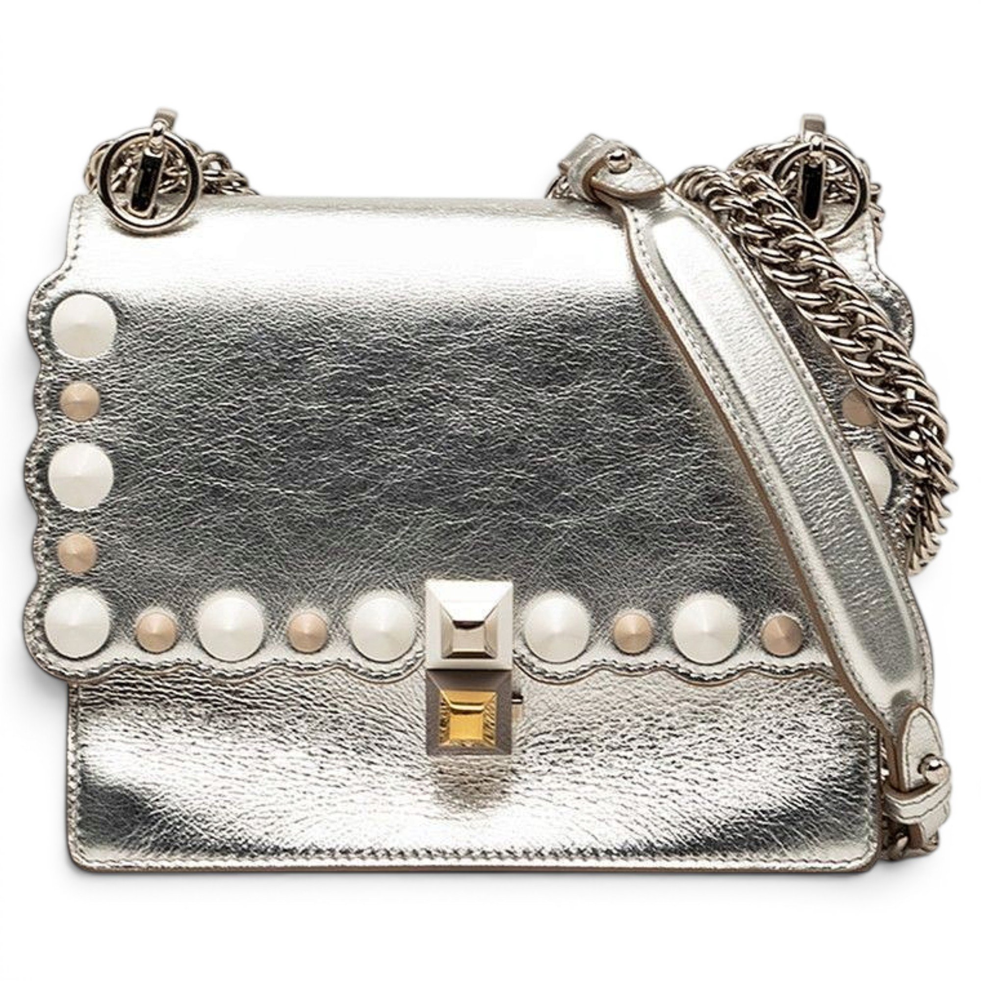Pocket leather handbag