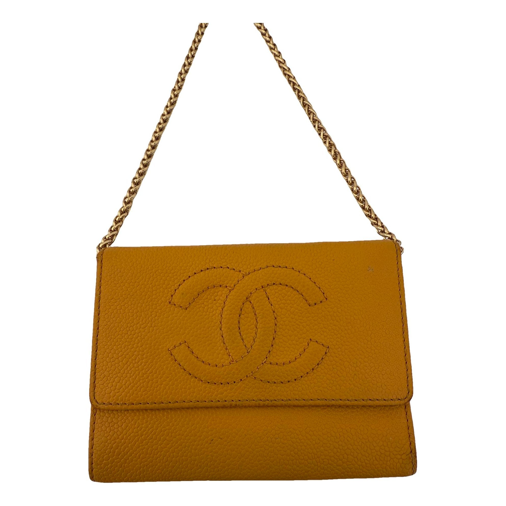 Wallet On Chain Double C leather crossbody bag