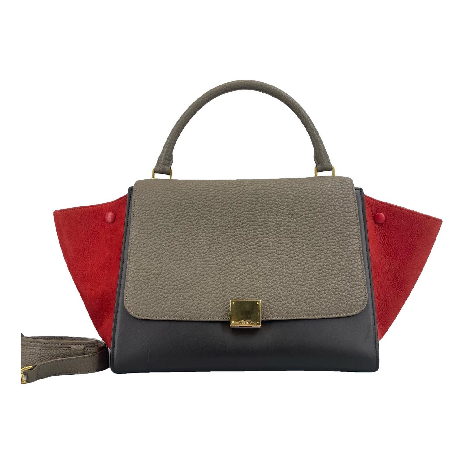 Trapèze leather handbag