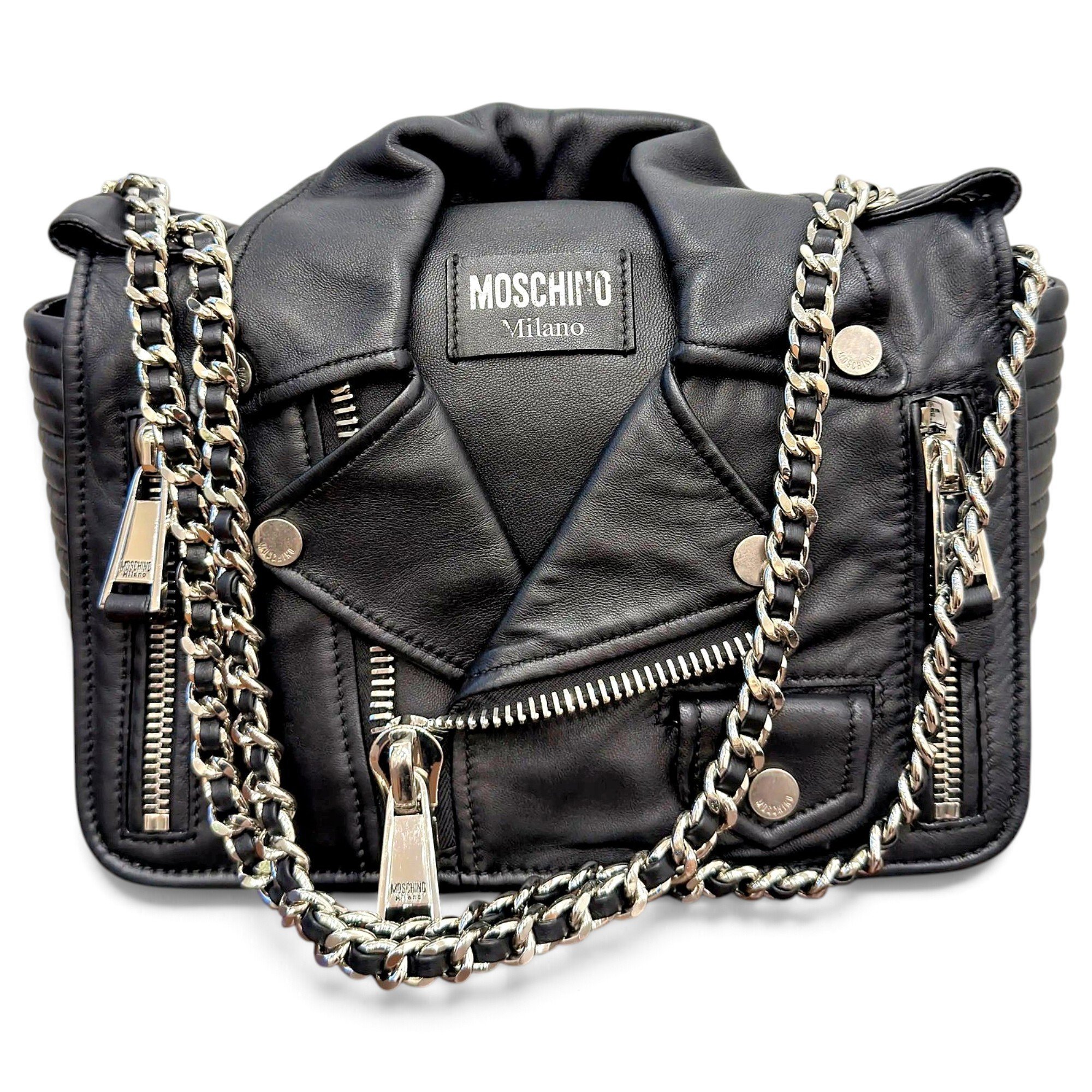 Biker leather handbag