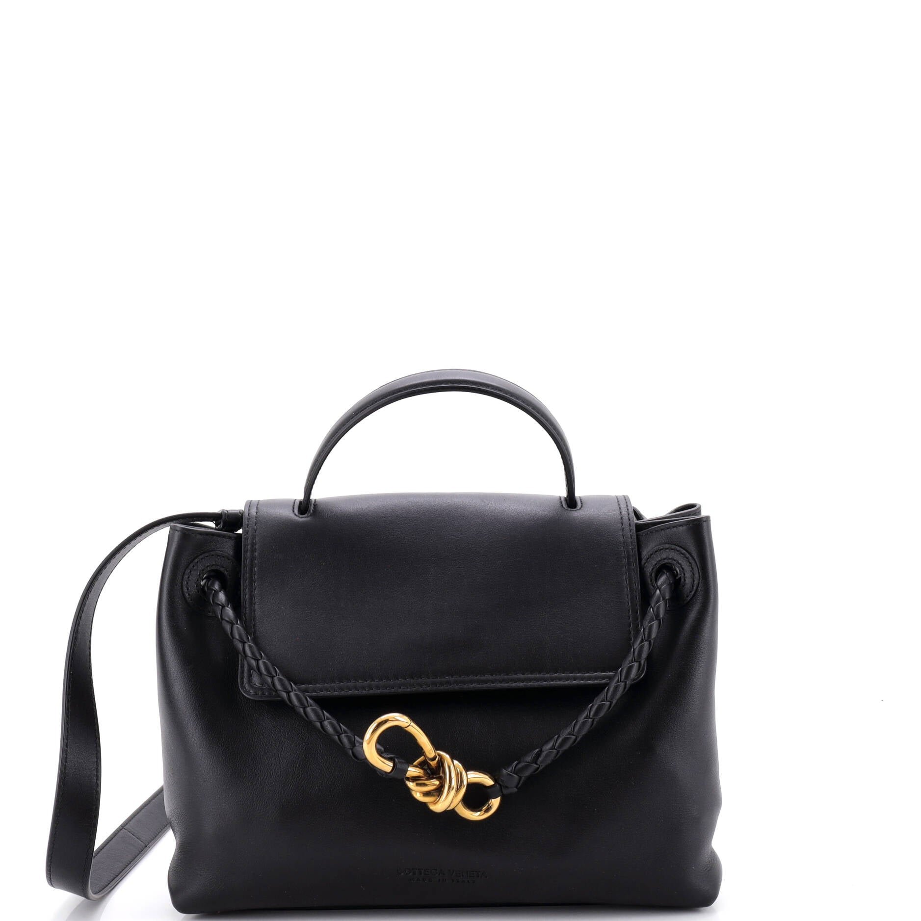 Ciao Ciao Top Handle Bag Leather with Intrecciato Detail Small