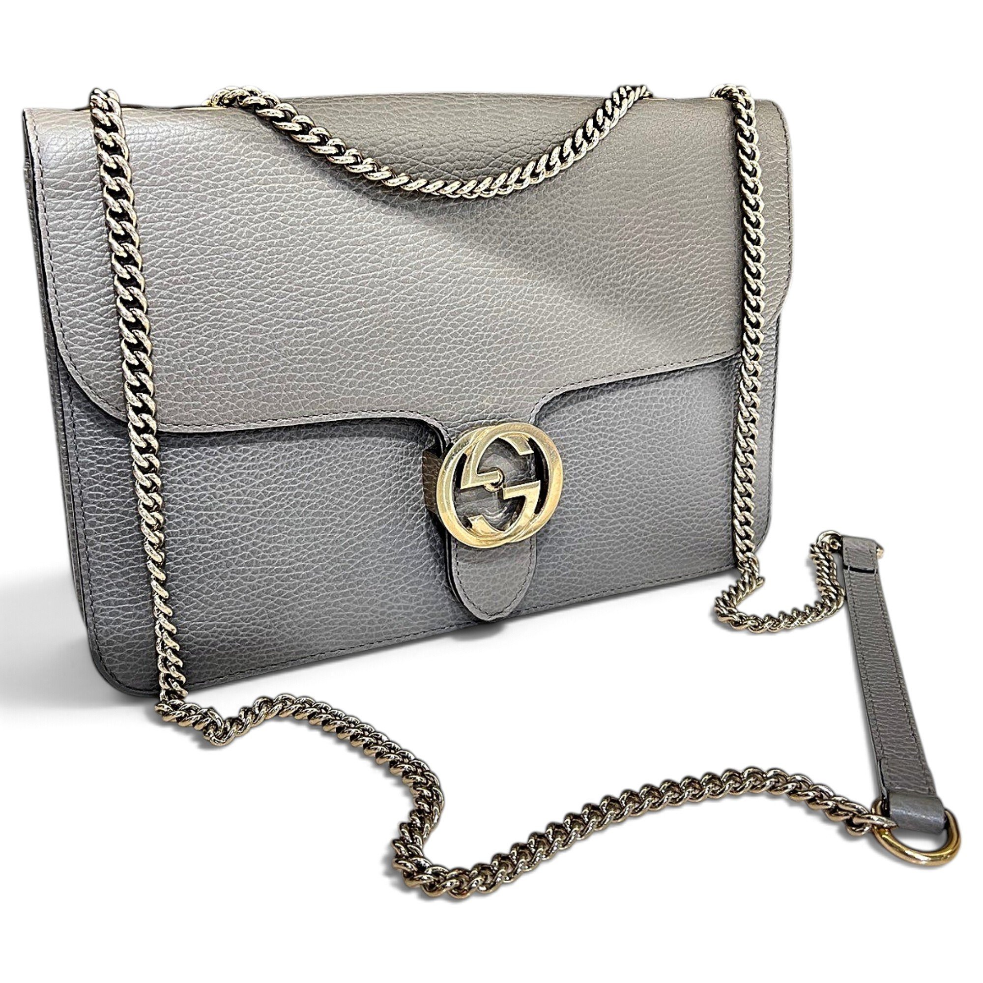 Interlocking leather handbag