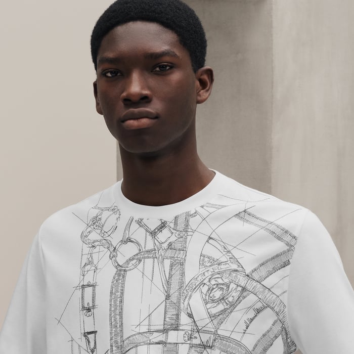 Blanc "Cavalcadour Griffonne" Embroidered T-shirt