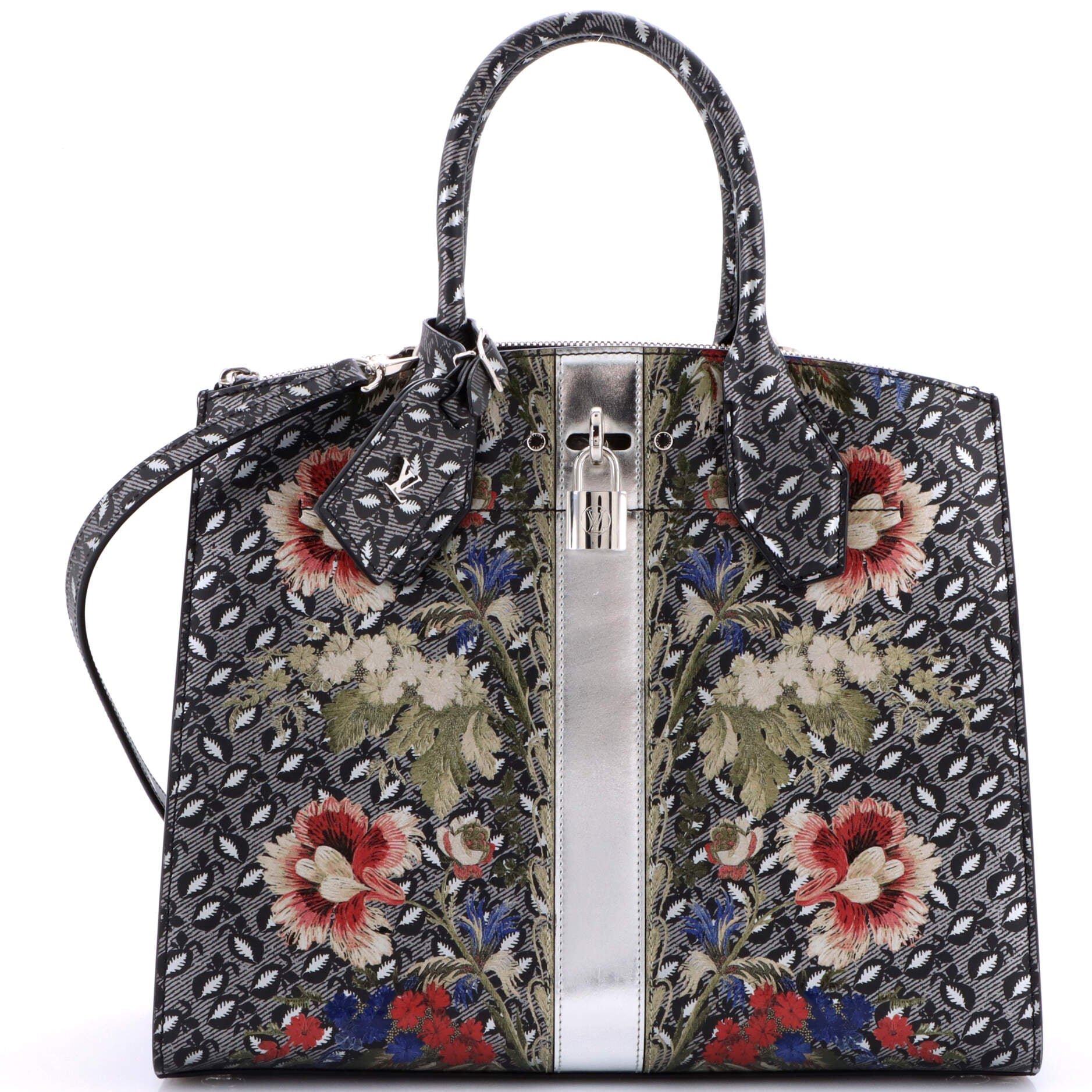 Louis Vuitton City Steamer Handbag Floral Printed Epi Leather MM