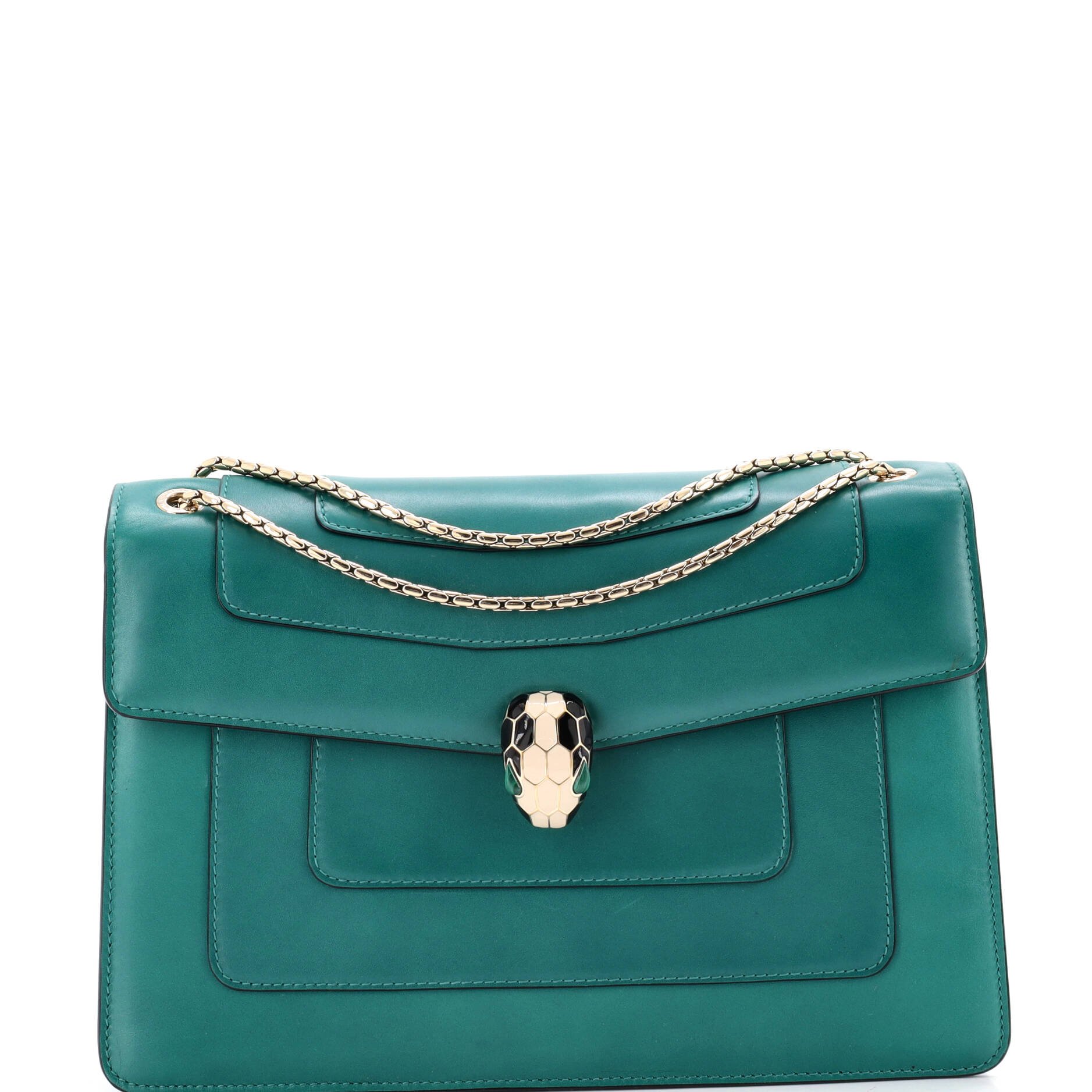 Serpenti Forever Square Shoulder Bag Leather Medium