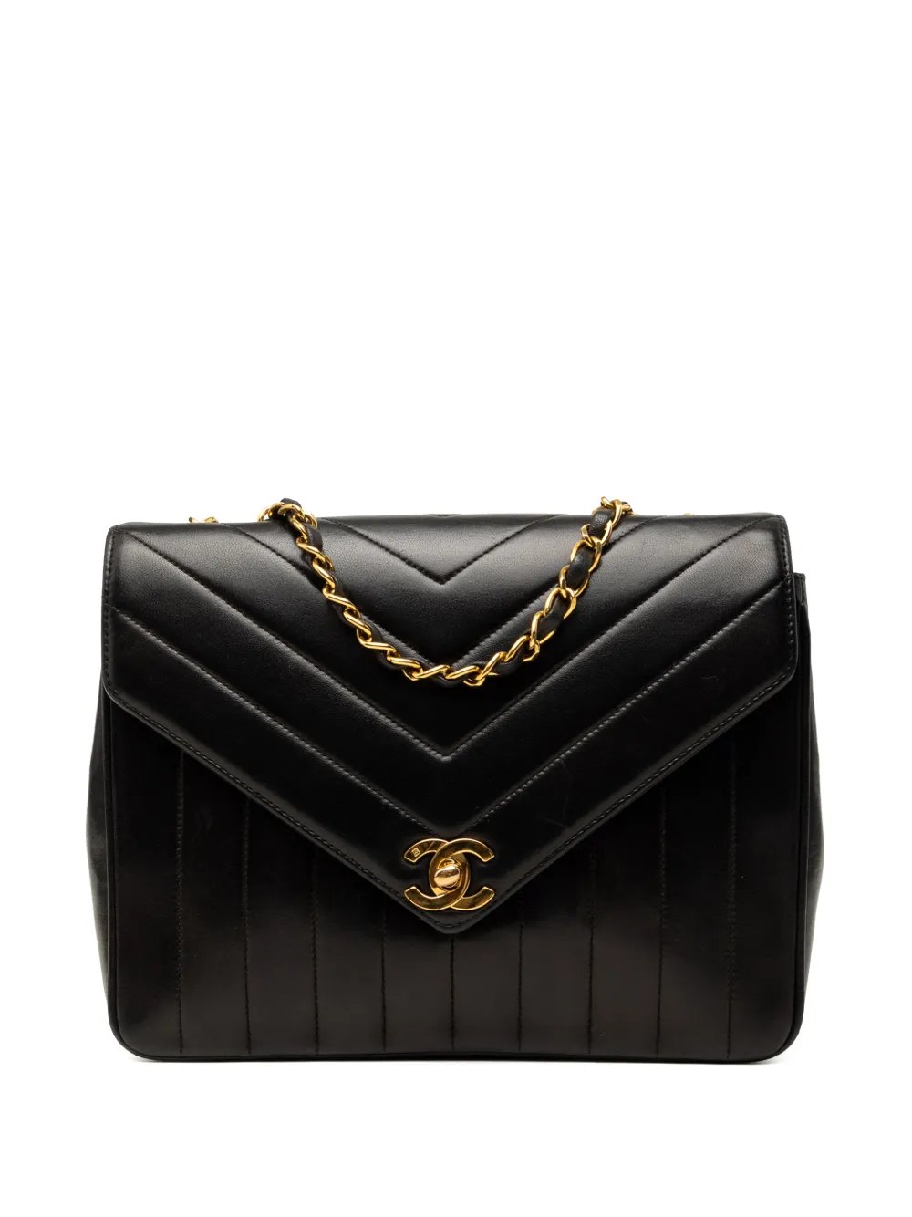 1991-1994 Small Chevron Lambskin Envelope Flap shoulder bag