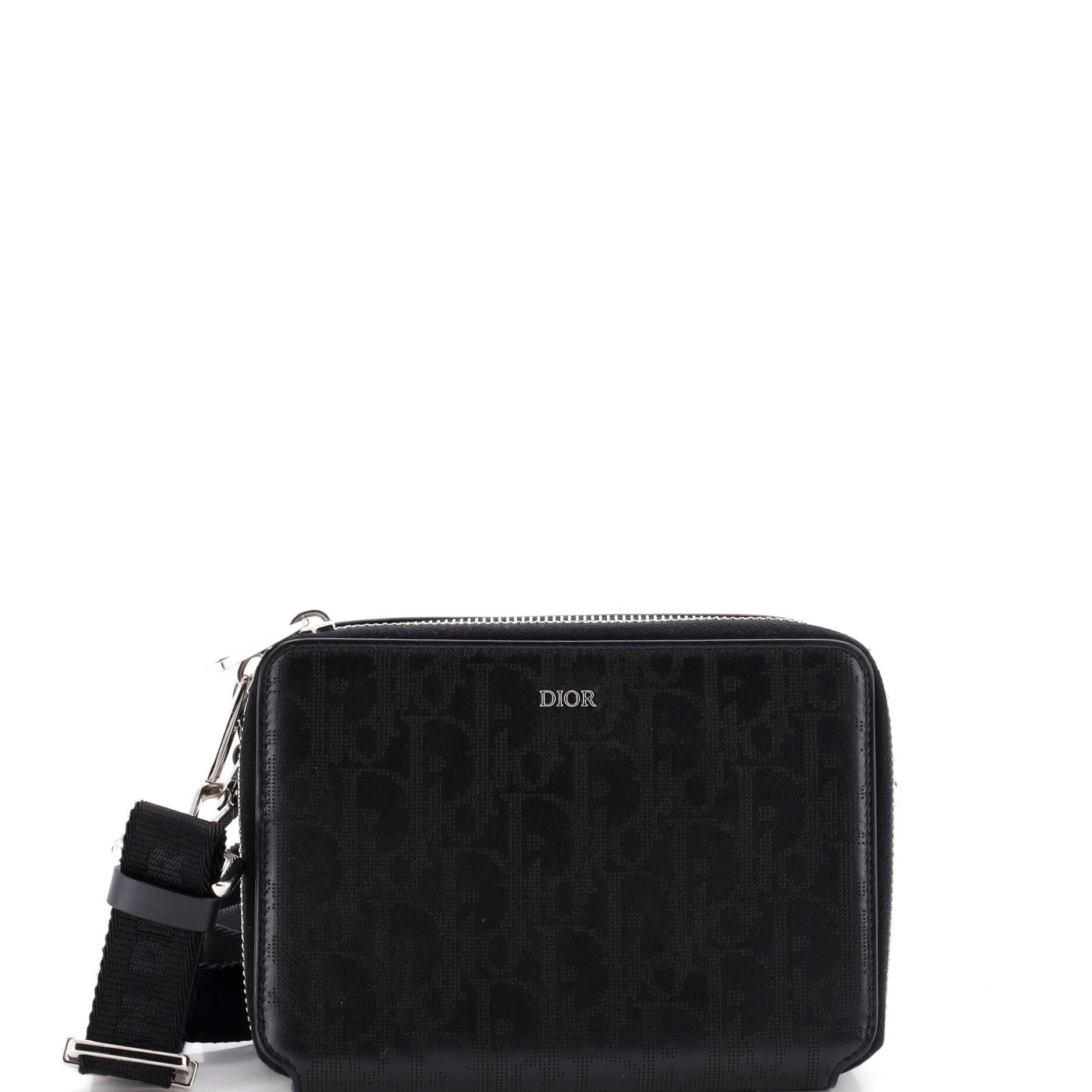 Double Zip Crossbody Pouch Oblique Galaxy Leather