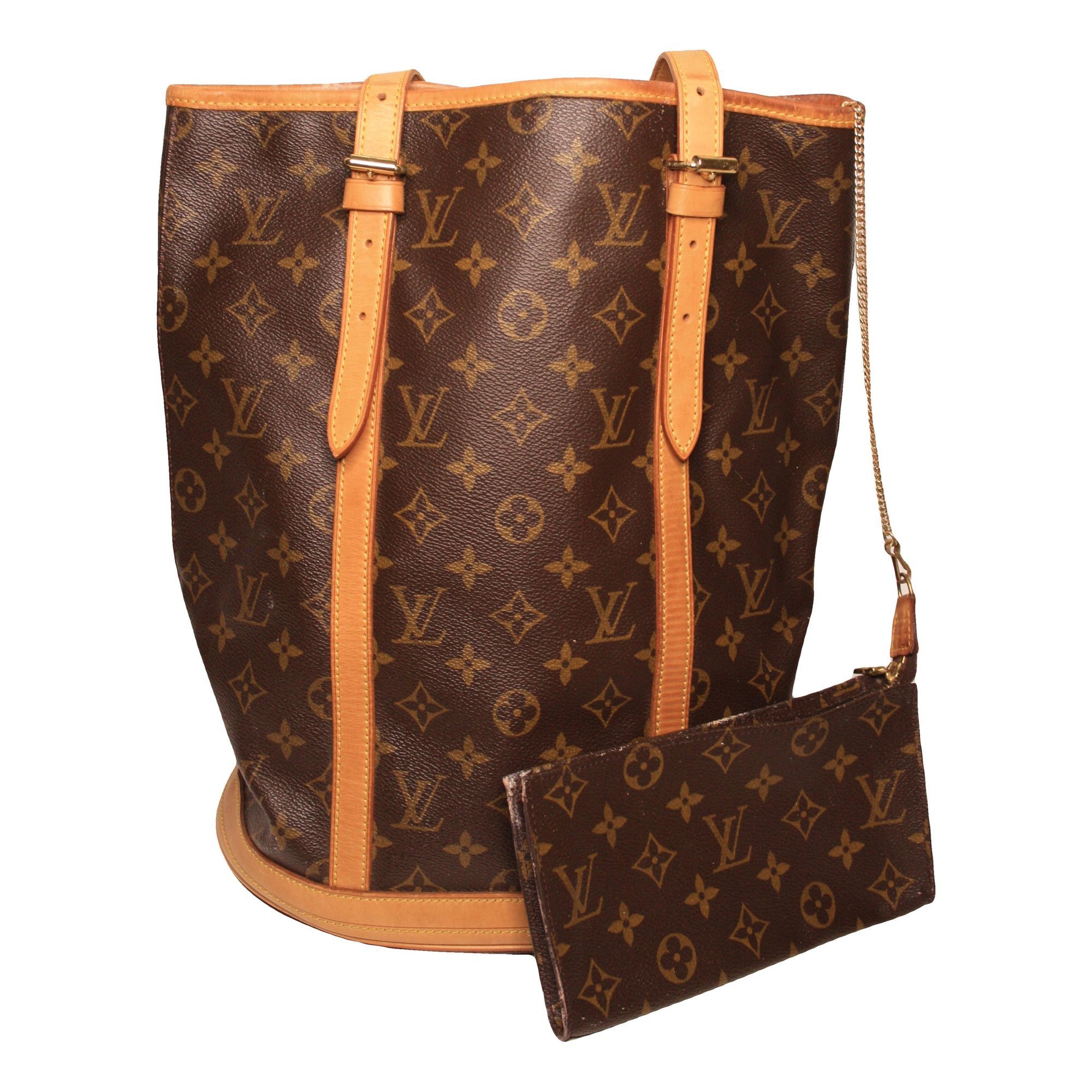 Bucket leather handbag