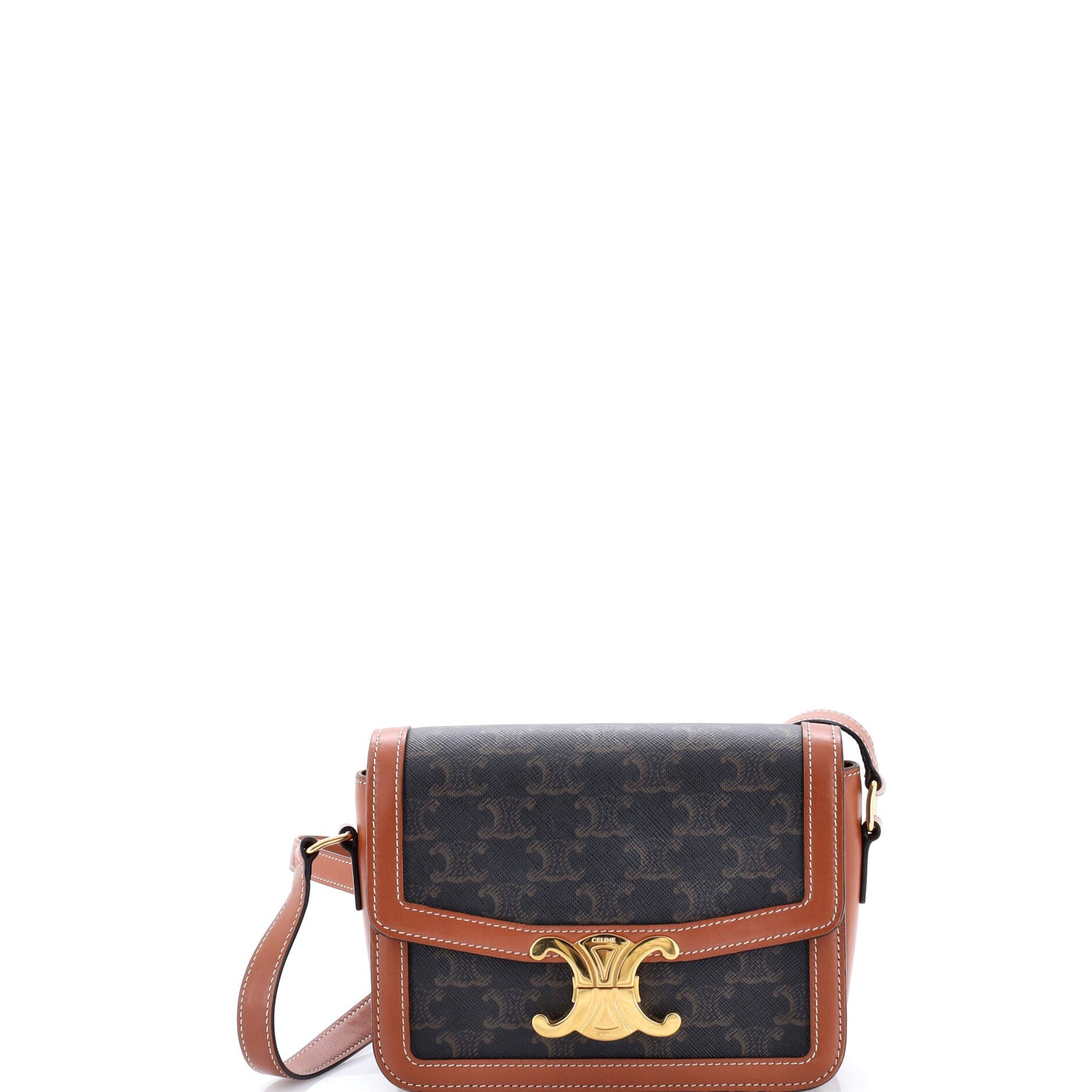 Celine Triomphe Shoulder Bag Triomphe Coated Canvas Teen