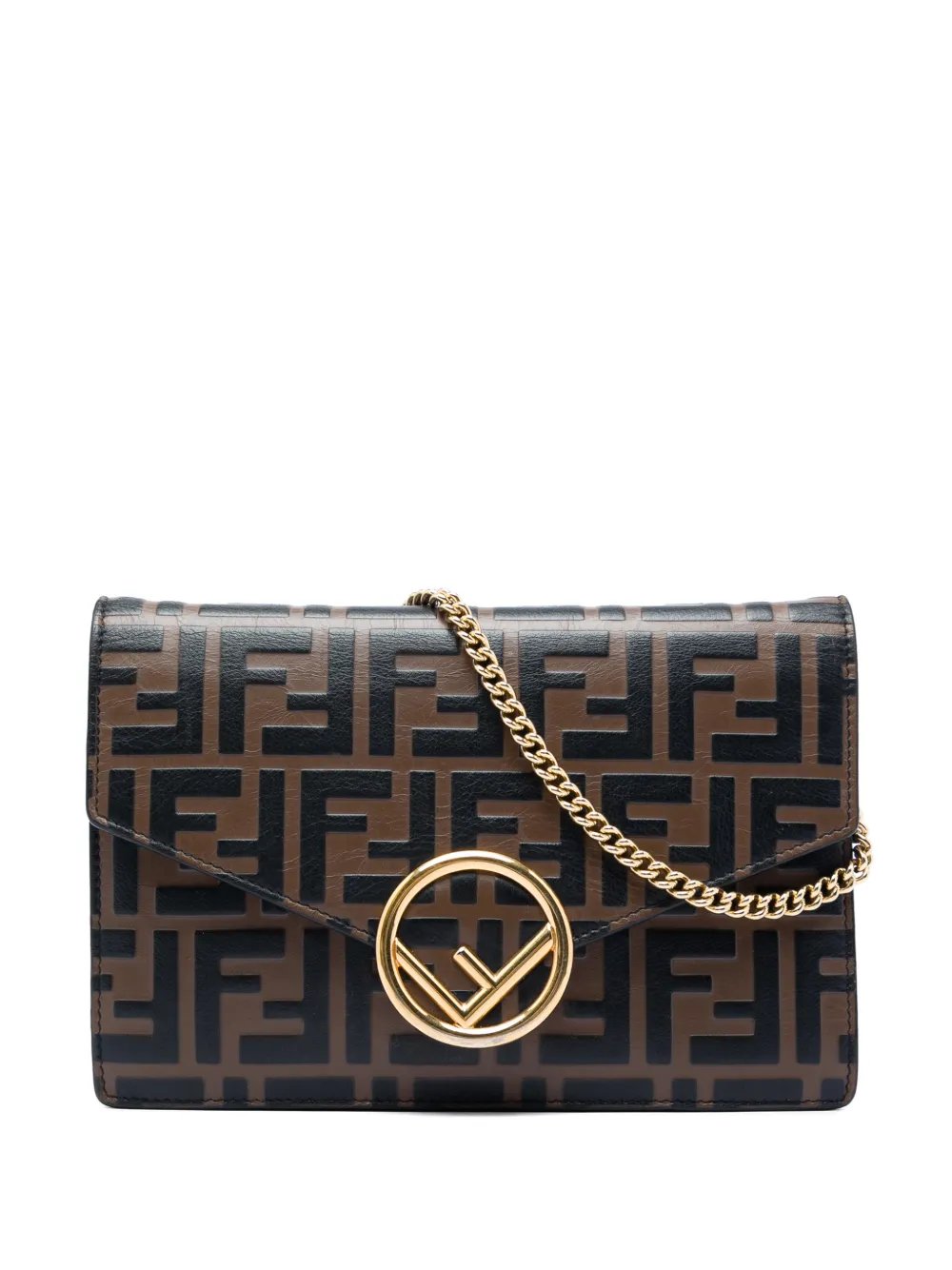 2010-2026 Zucca Embossed Leather F Is Fendi Envelope Wallet On Chain crossbody bag