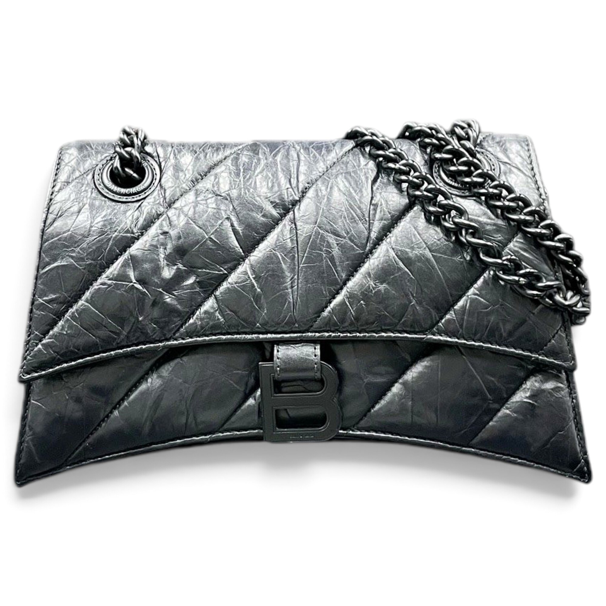 Crush leather handbag